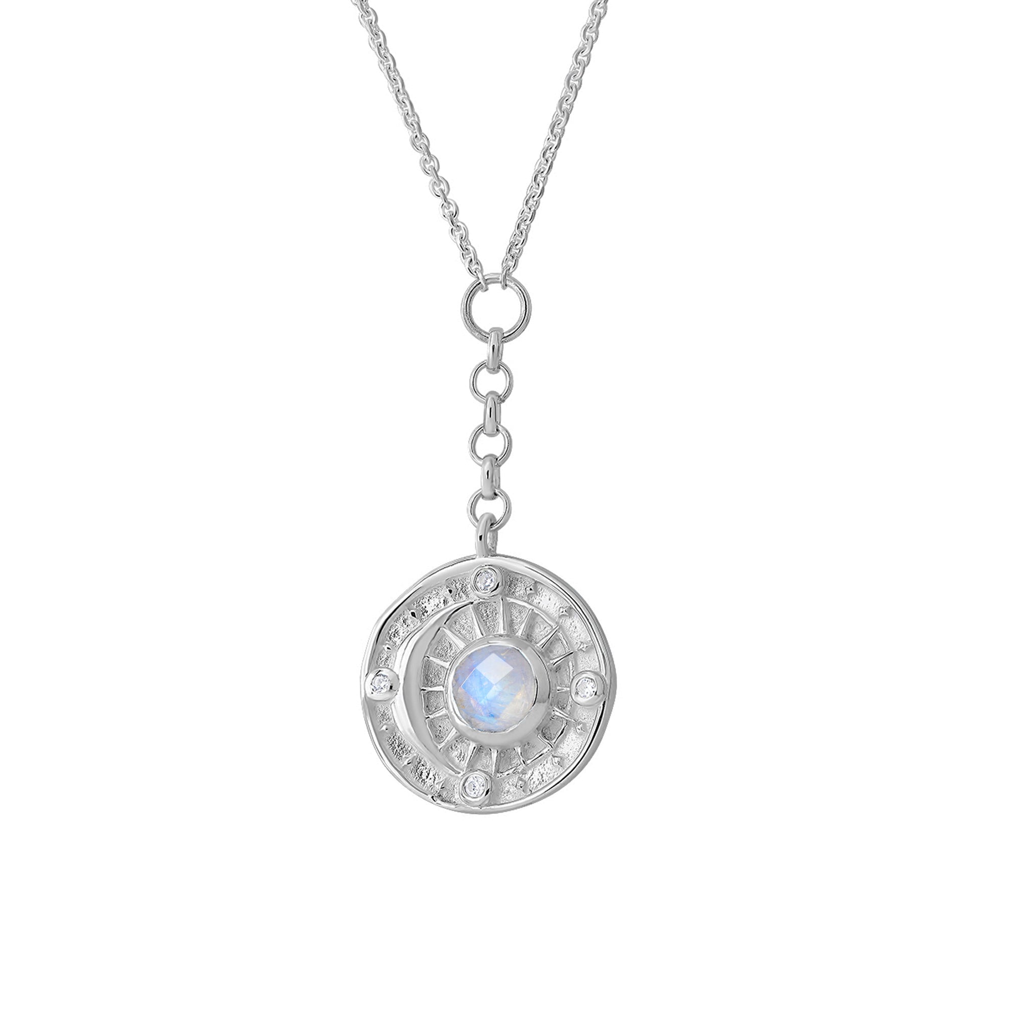 Moonstone Necklace - Celestial Amulet for Women | Healing Crystal Jewelry for Meditation, Yoga & Spiritual Protection