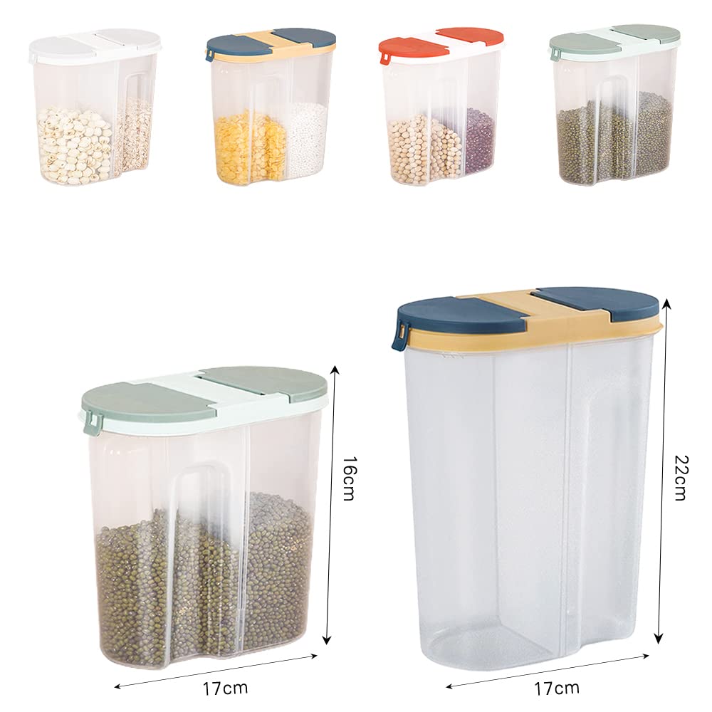 VALINK透明塑料谷物分配器 - 厨房食品储存容器，适用于干粮储存，提升厨房与食品储藏室组织效率，适合家庭与餐厅使用