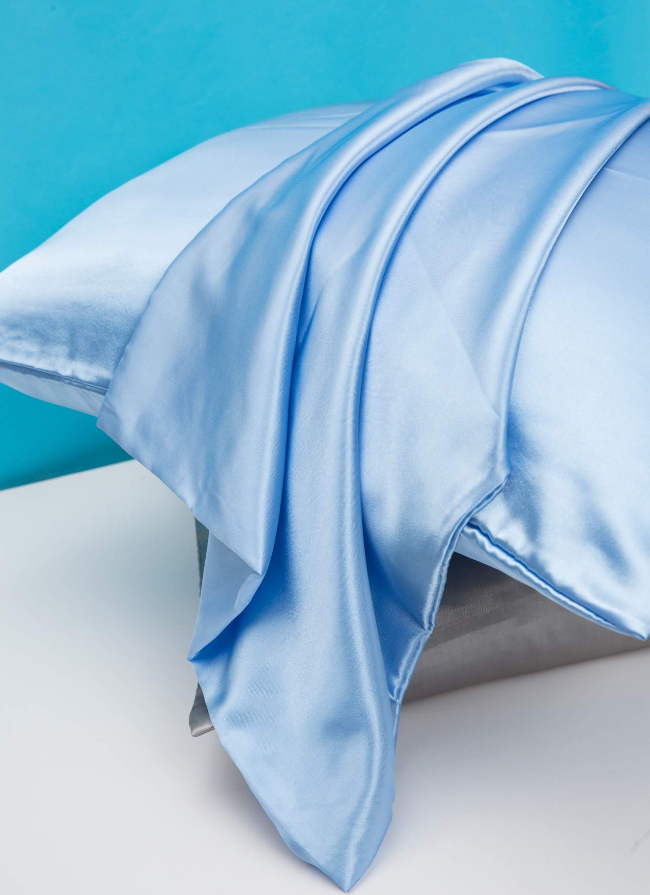 ENETIX Silk Satin Pillowcase for Hair and Skin Care - 2 Pack with Hidden Zipper, Hypoallergenic & Acne-Free Standard Size (50×70cm) Champagne - Perfect for Beauty Sleep, Travel & Sensitive Skin