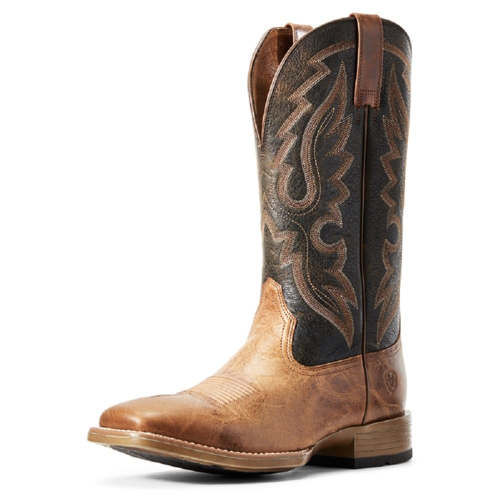 ARIAT Men's Barton Western Boots - Durable Leather Cowboy Boots for Riding & Work | Comfortable & Stylish for Ranch, Rodeo & Outdoor Activities