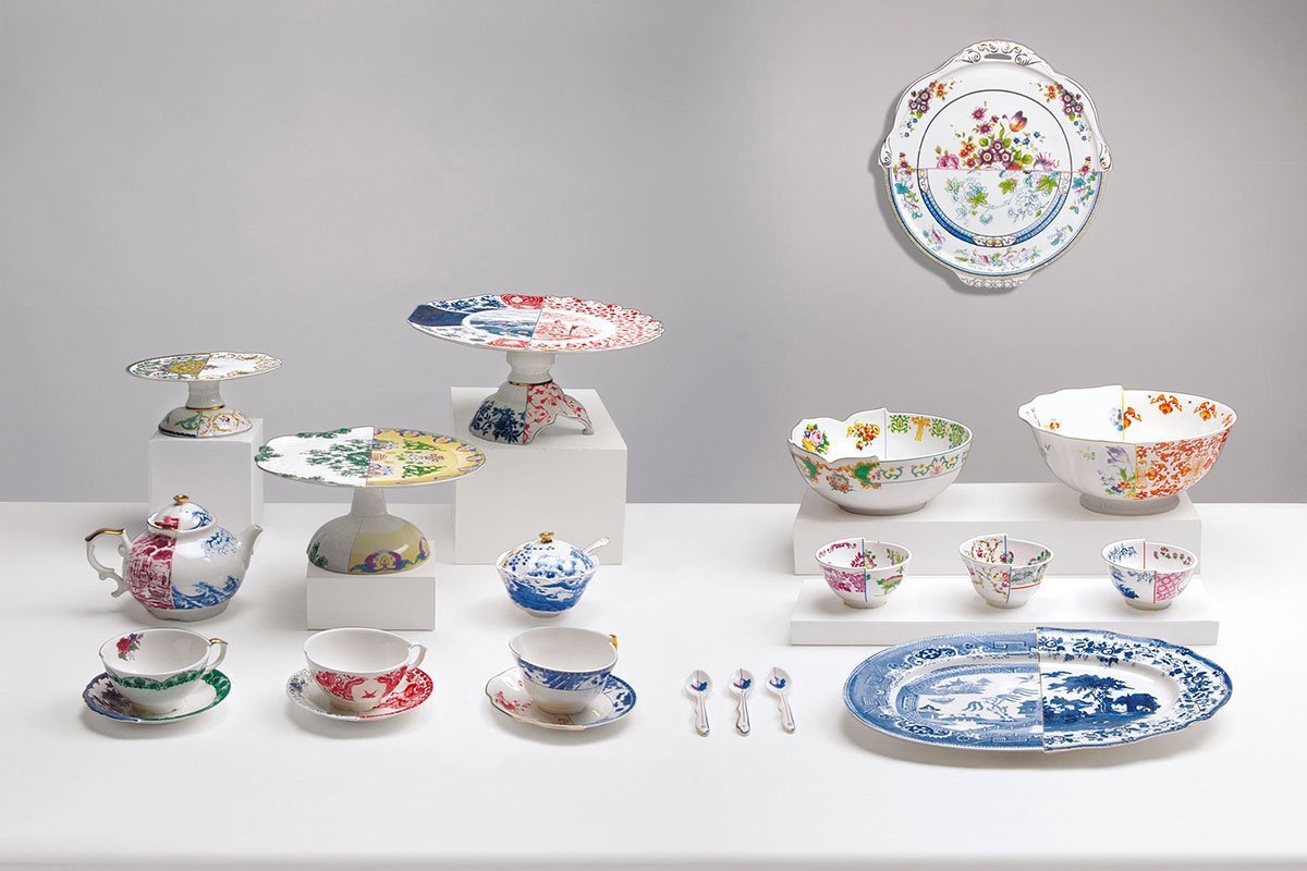 SELETTI Hybrid-Isidora Porcelain Tea Cup and Saucer Set - Elegant Coffee & Tea Drinking for Home, Office, and Gift Giving