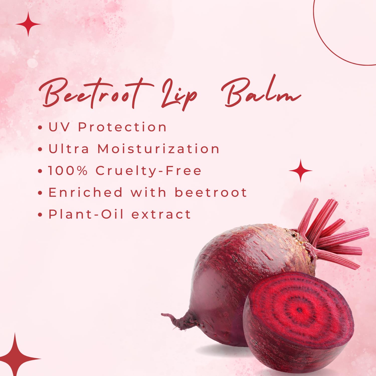 SCIIAN Herbal Beetroot Lip Balm - 10g | SPF Lip Balm for Dry & Chapped Lips | Lightening & Nourishing Lip Care with Vitamin E, Shea Butter & Jojoba Oil | Pack of 2 | Perfect for Daily Hydration, Sun Protection & Night Lip Treatment