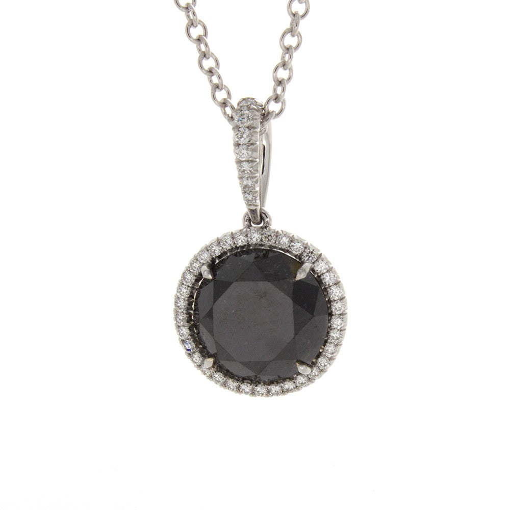 18K Black Diamond Pendant Necklace for Women - Elegant & Luxurious Jewelry Gift for Anniversary, Valentine's Day & Special Occasions