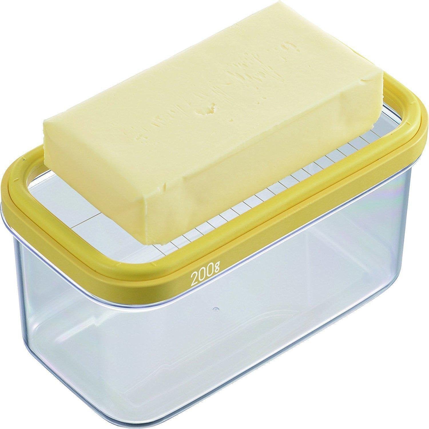 Akebono ST 3006 Butter Dish with Built-in Cutter - Airtight Butter Keeper for Freshness - Perfect for Kitchen, Dining Table & Breakfast Serving