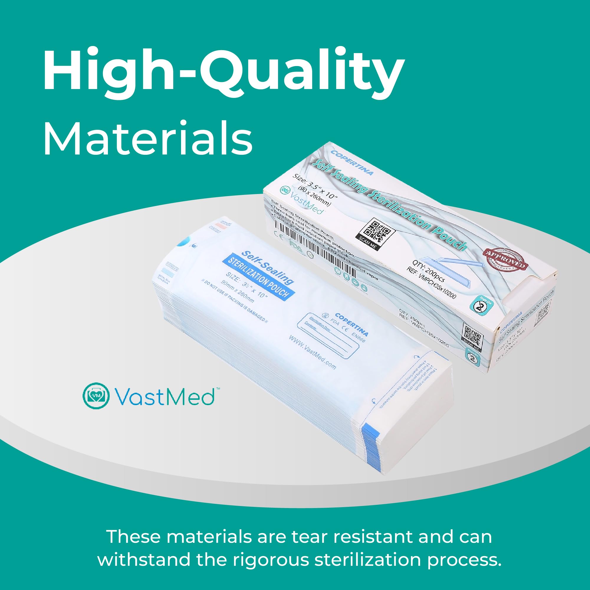 200PCs Self Seal Sterilization Pouches 3.5