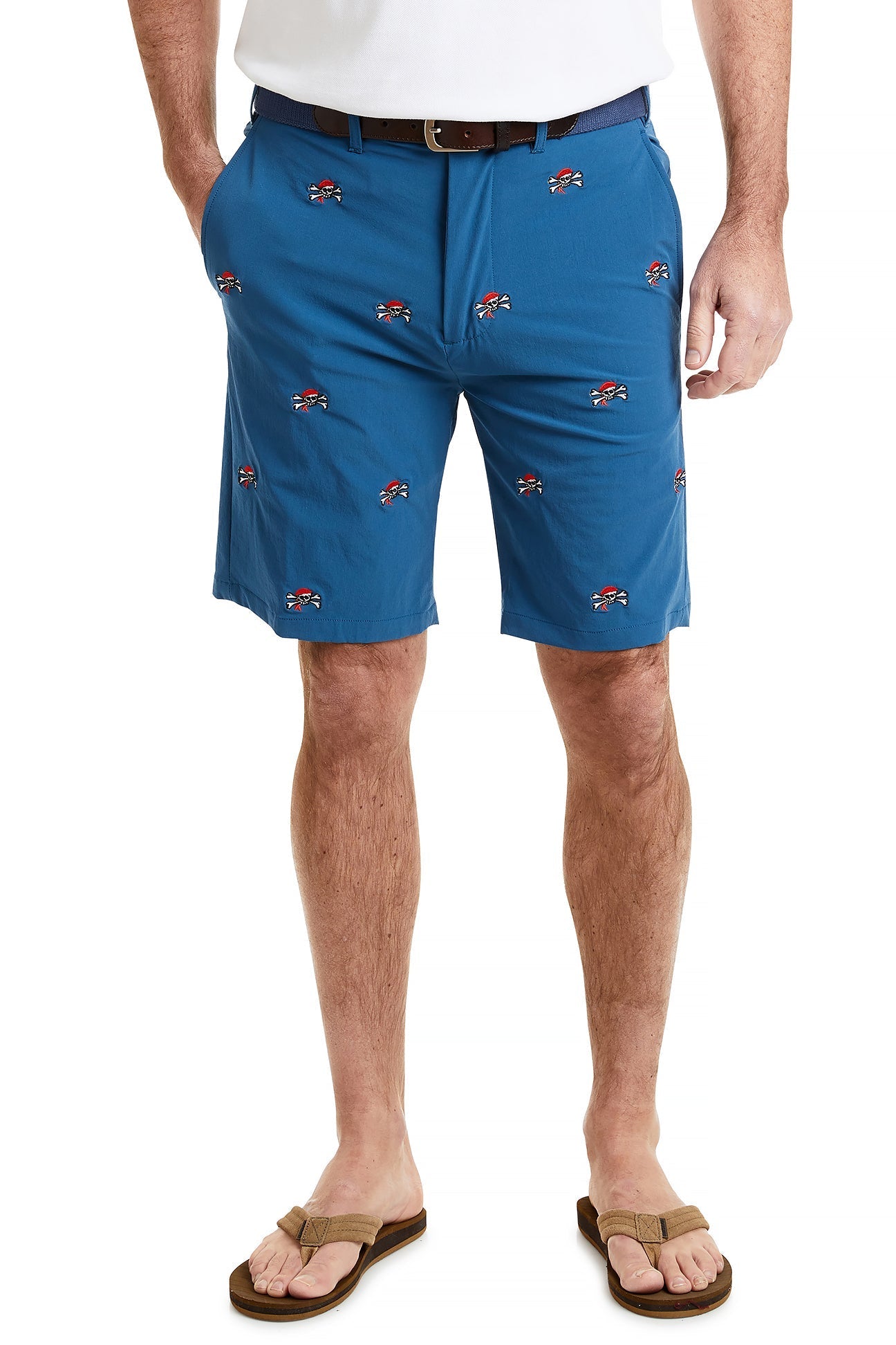 ACKformance Men's Shorts - Abyss Blue Pirate Skull Design | Comfortable & Stylish for Outdoor Activities, Gym, and Casual Wear