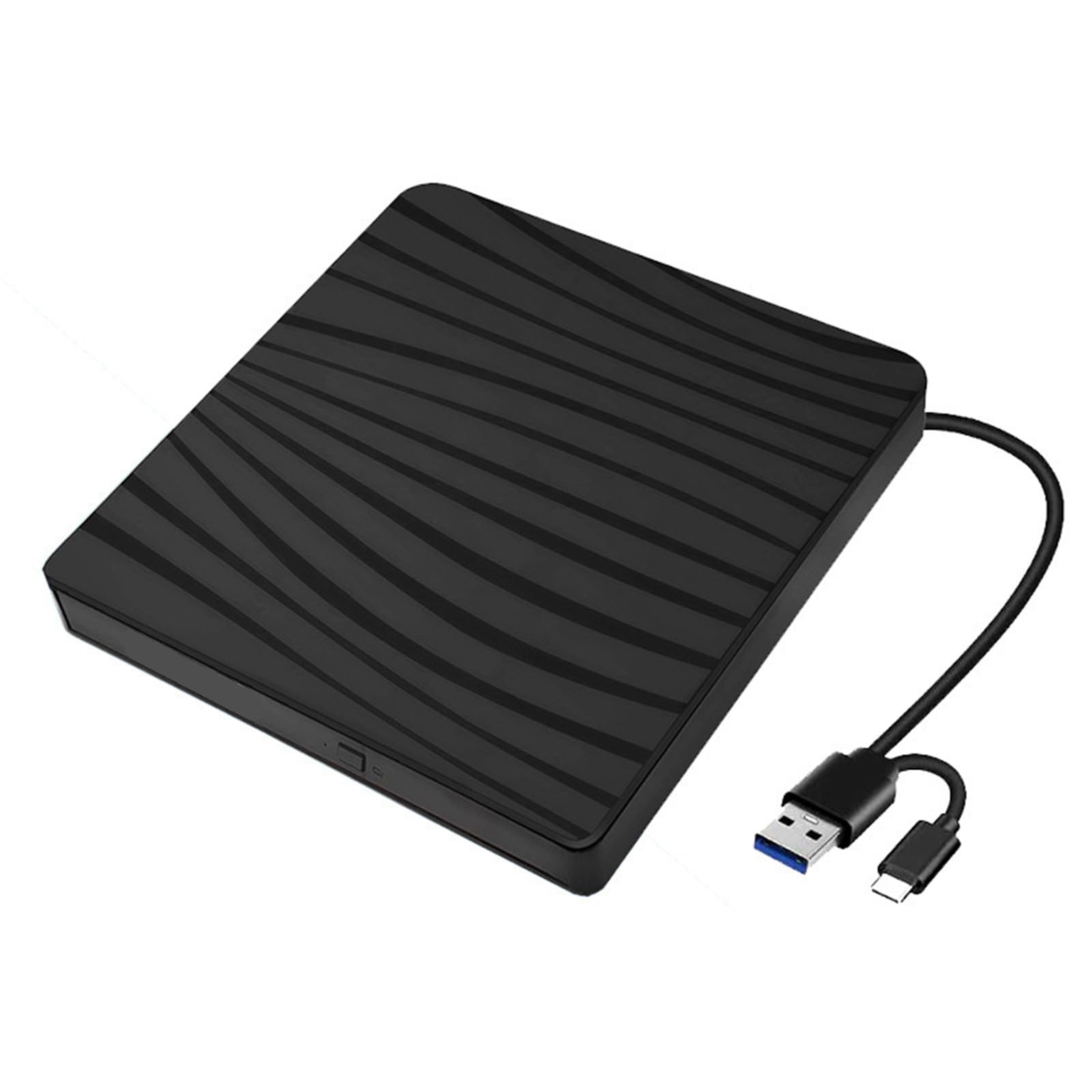 GMBYLBY External DVD Drive USB 3.0 & USB-C Portable CD/DVD Burner Writer for Laptop - Fast Speed Disc Reader for Movies, Games, Software Installation and Data Backup