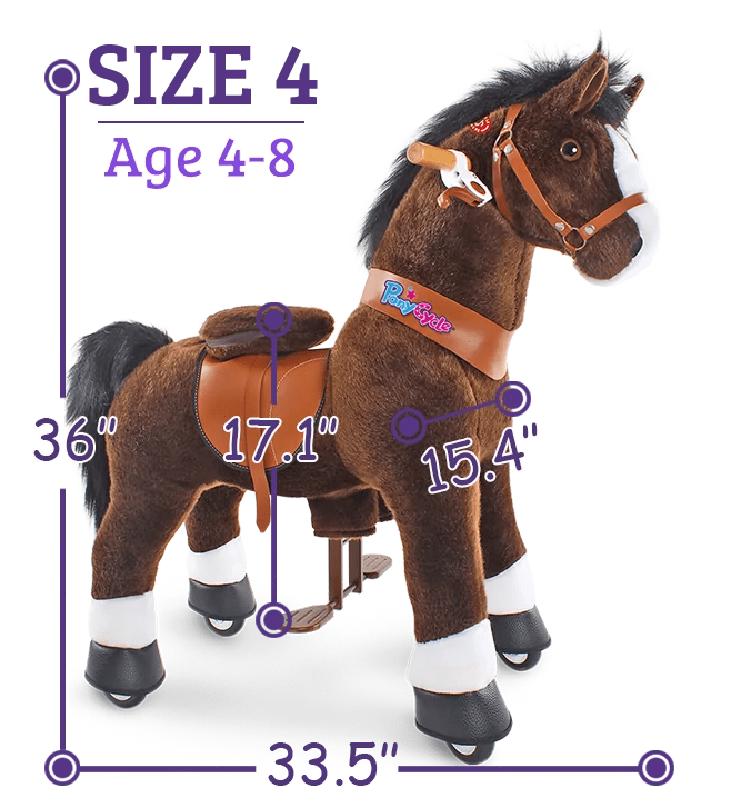 Ponycycle Ride-On Toy for Kids Ages 4-8 | Medium Size | Interactive Rocking Horse for Indoor & Outdoor Play | Perfect Birthday Gift for Boys & Girls