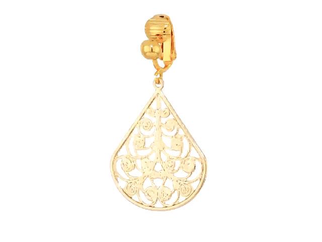 Vintage 1928 Jewelry Filigree Teardrop Clip-On Earrings for Women - Elegant Dangle Earrings for Weddings, Parties & Special Occasions