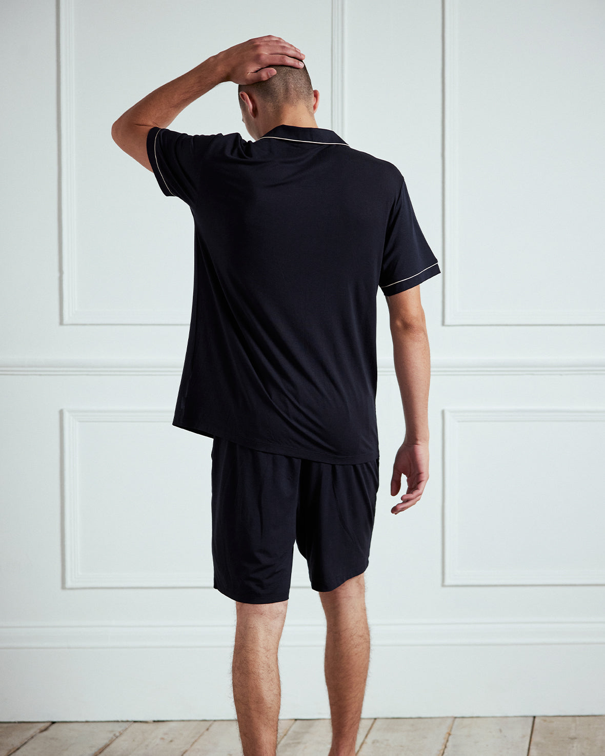 TENCEL™ Modal Short Sleeve Button Up Pajama Set for Women - Soft & Breathable Sleepwear - Navy Blue - Perfect for Summer Nights & Lounge Wear