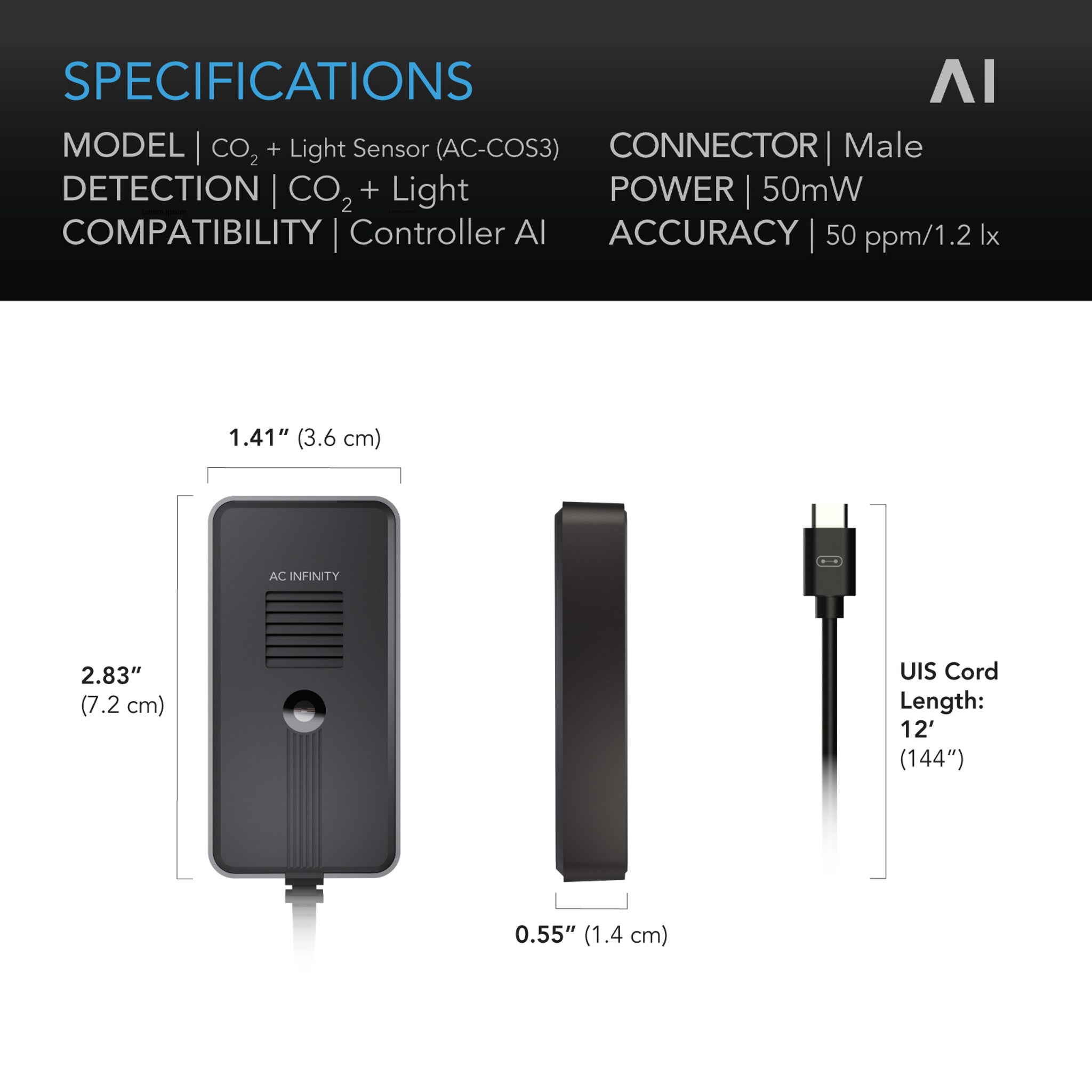 AI+ CO2 & Light Sensor Controller with Data Tracking, Optimized FAE, Day/Night Scheduling - Perfect for Smart Greenhouses, Indoor Gardens & Grow Rooms
