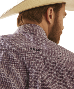 Ariat Men's Long Sleeve Wine Demetir Classic Shirt - Western Style Button-Up for Casual Wear & Outdoor Activities