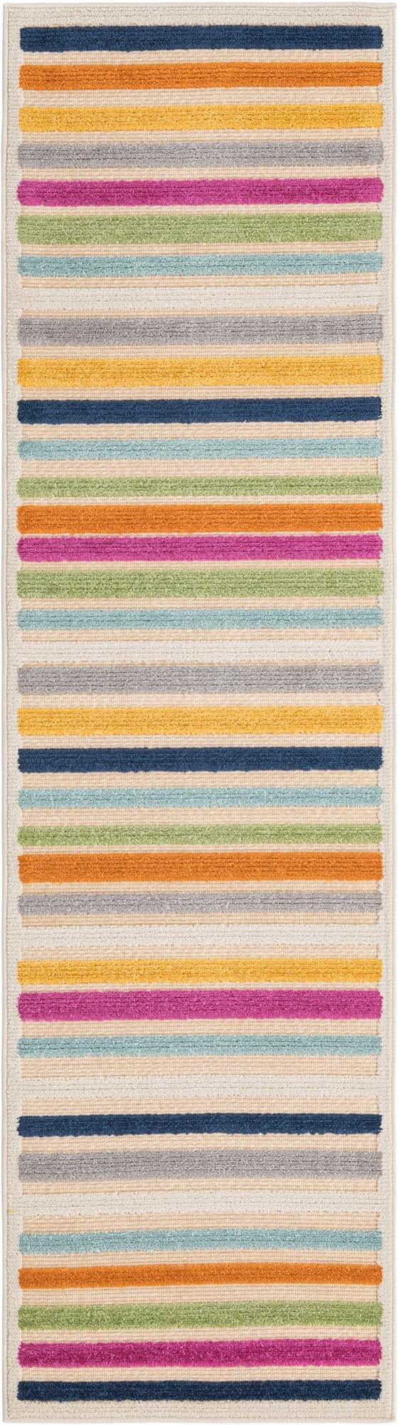 Aruba Outdoor Collection 8 Ft Runner Beige Low-Pile Rug - Waterproof & Durable for Patio, Deck, Poolside - Perfect for Outdoor Spaces, Hallways & Entryways