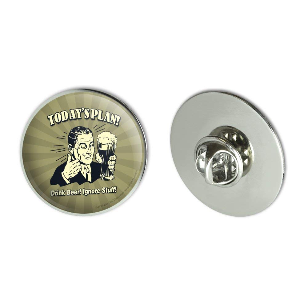 Funny Humor Metal Lapel Pin - 'Drink Beer Ignore Stuff' 1.1
