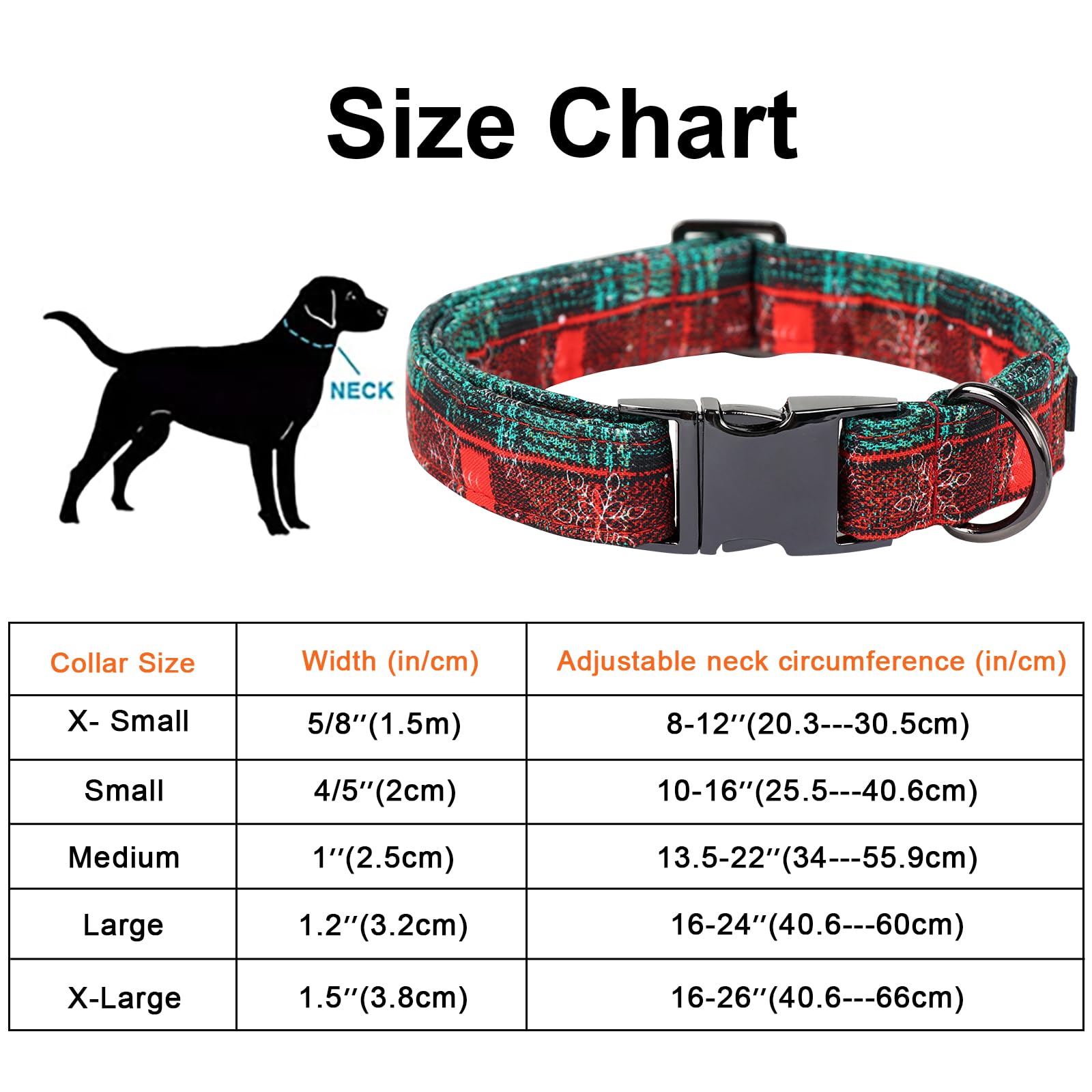 Festive Christmas Plaid Dog Collar with Bow Tie - Soft Cotton Adjustable Collar with Metal Buckle for Small, Medium & Large Dogs - Perfect for Holiday Photos, Parties & Gift Giving