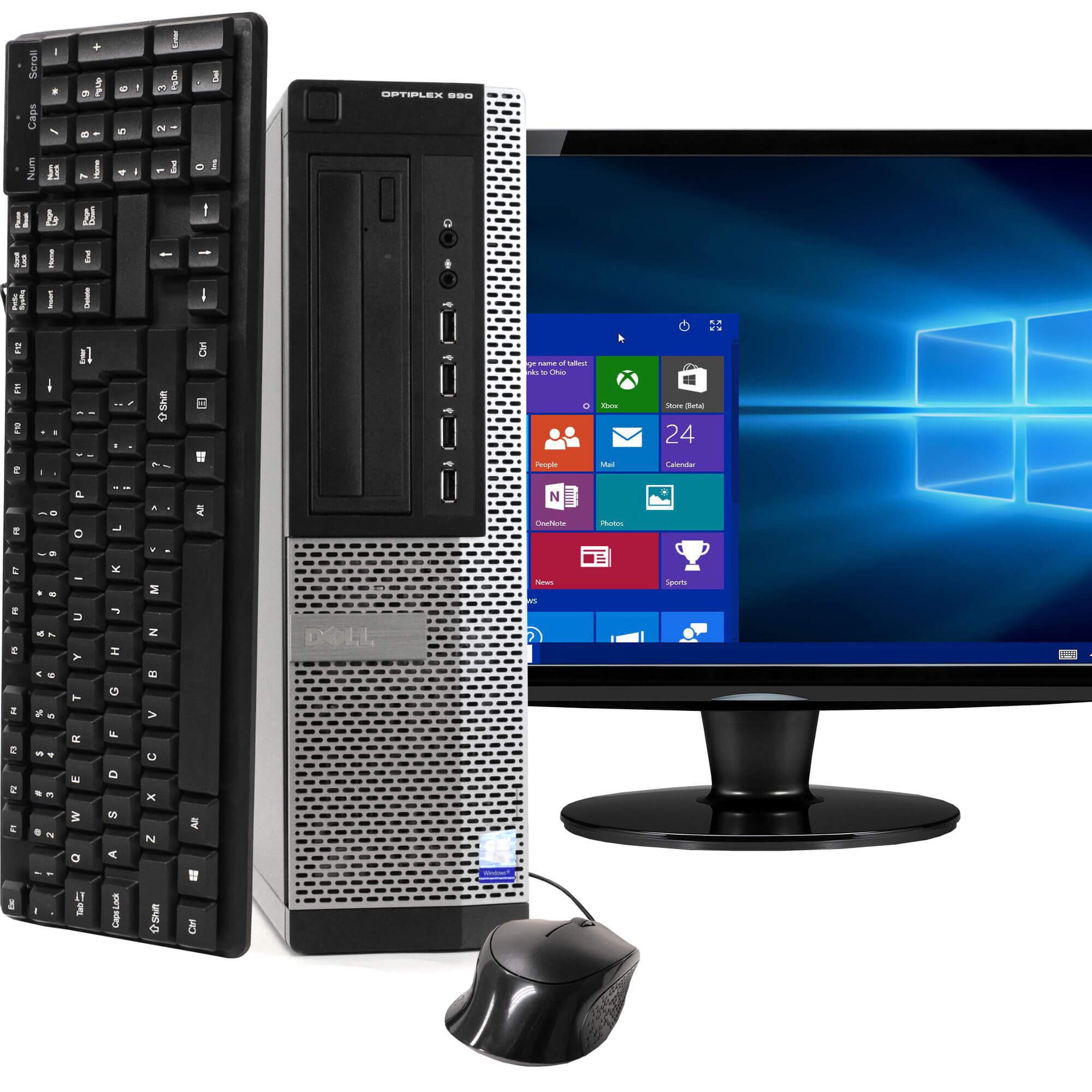 Refurbished Dell Optiplex 990 Business Desktop Computer - Intel Core i5 Quad-Core 3.1GHz, 8GB RAM, 500GB HDD, DVD, 19