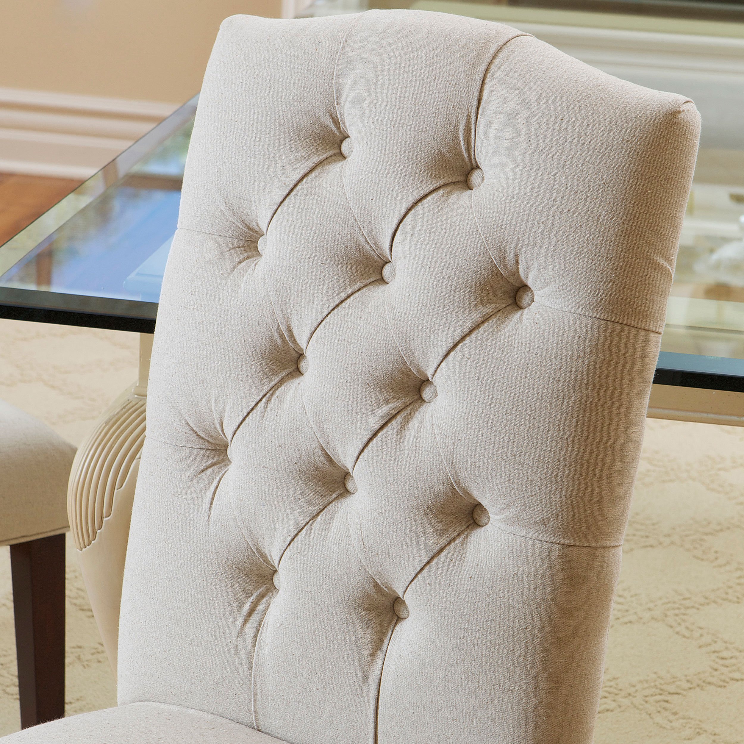 Christopher Knight Home Crown Fabric Dining Chairs Set of 2, Off-White - Elegant Upholstered Side Chairs for Dining Room, Kitchen, or Breakfast Nook