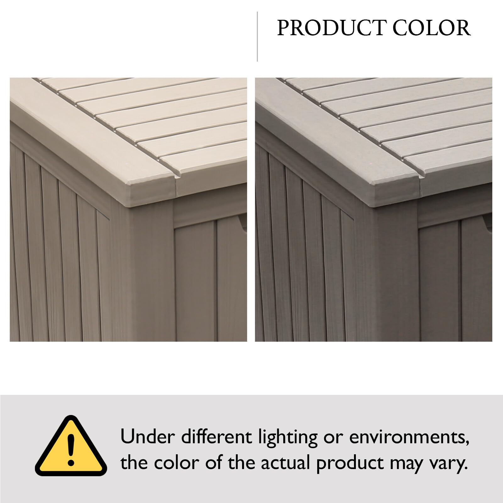120 Gallon Outdoor Storage Box - Waterproof Resin Deck Box with Lock | Large Patio Storage Container for Furniture, Cushions, Garden Tools & Pool Supplies | Durable Taupe Deck Box for Backyard, Poolside & Garage Organization