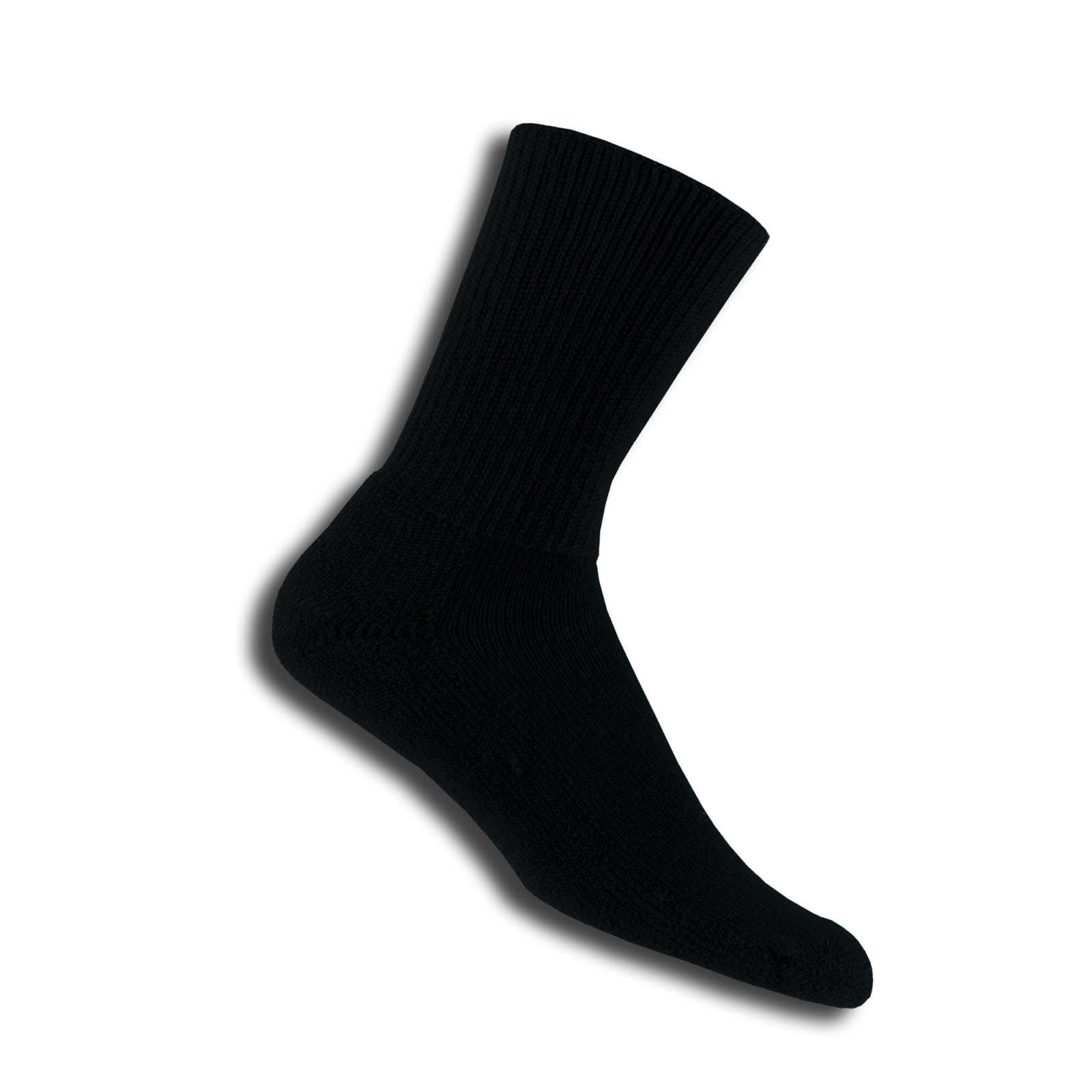 Thorlo TX Unisex Crew Socks - Moisture Wicking & Cushioned Athletic Socks for Running, Hiking & Everyday Wear (Black)