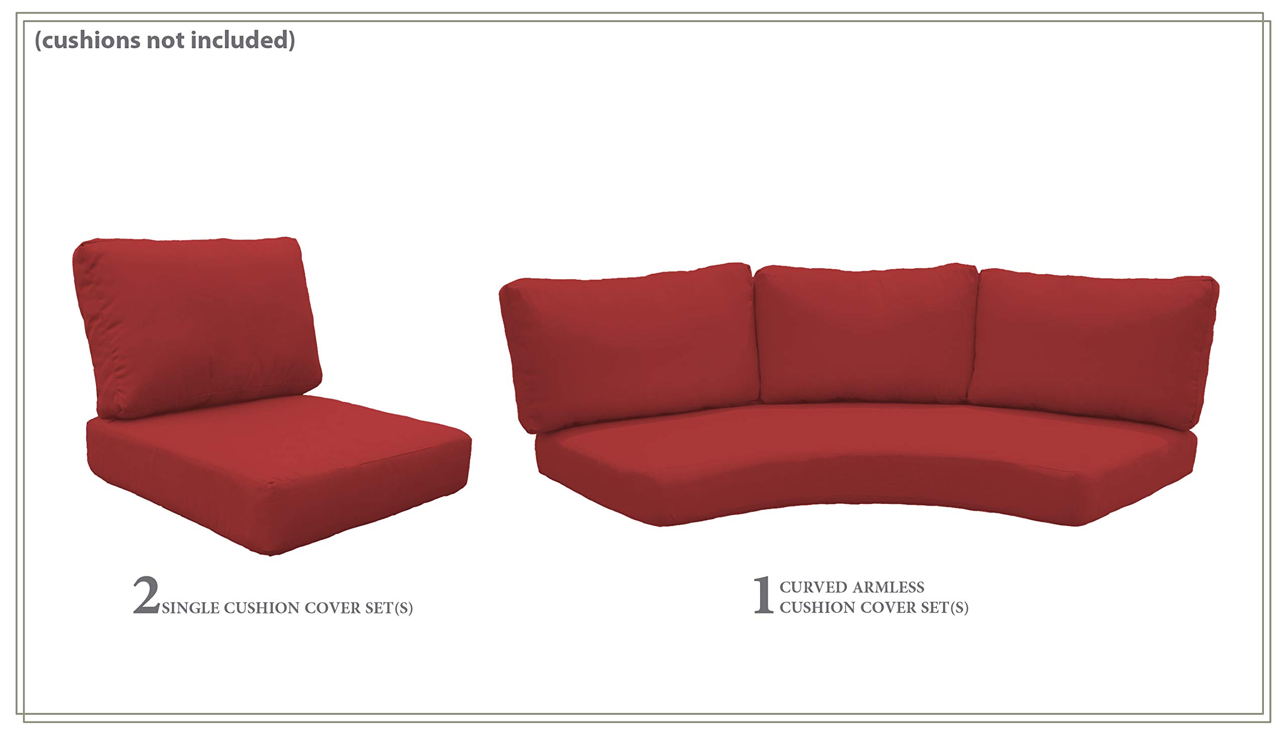 TK Classics High Back Cover Set in Terracotta for FAIRMONT-04d Patio Furniture - Replacement Slipcovers for Outdoor Chairs (Cushions Not Included) - Perfect for Garden, Poolside & Backyard Decor