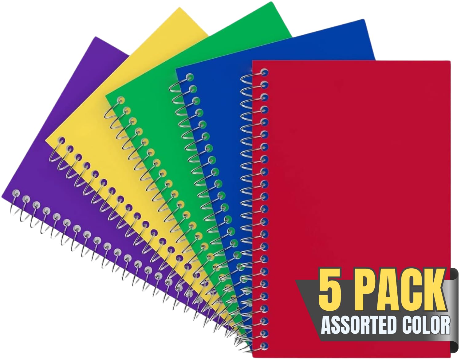 1InTheOffice Notepads 4x6 Inches College Ruled Writing Pads - 50 Sheets per Pad, 5-Pack Assorted Colors - Perfect for Office, School, Home & Journaling