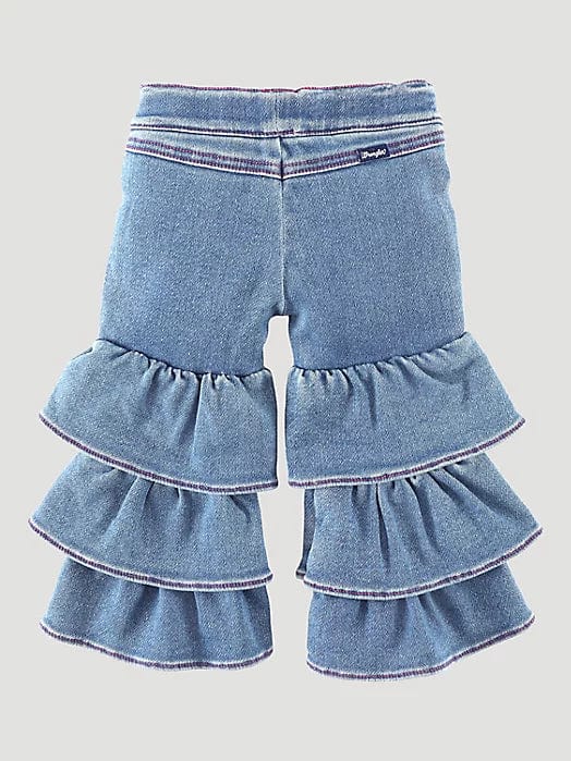 Girl's Toddler Wrangler Ruffle Flare Jeans - Stretchy Denim Pants for Playtime & Preschool | Cute Casual Outfit for Little Girls