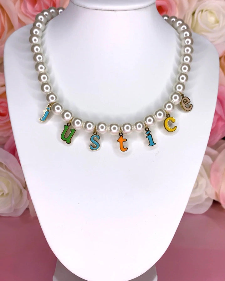 Colorful Kids Pearl Necklace for Girls - Fashion Jewelry for Parties, Dress Up & Gifts | Adjustable Beaded Necklace for Toddlers & Children