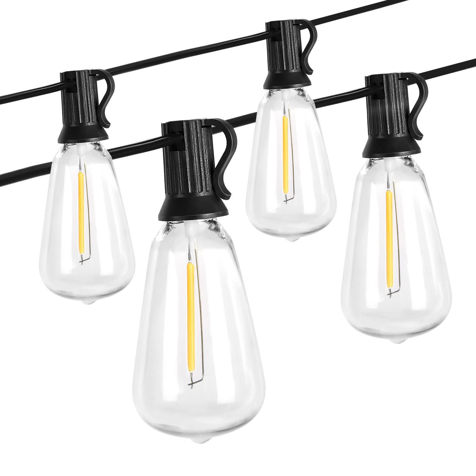 BRIMAX 10FT Outdoor String Lights with 10 ST38 1W Shatterproof LED Edison Bulbs - Waterproof Patio Lights for Bistro, Pergola, Backyard, Garden & Outdoor Dining Decor