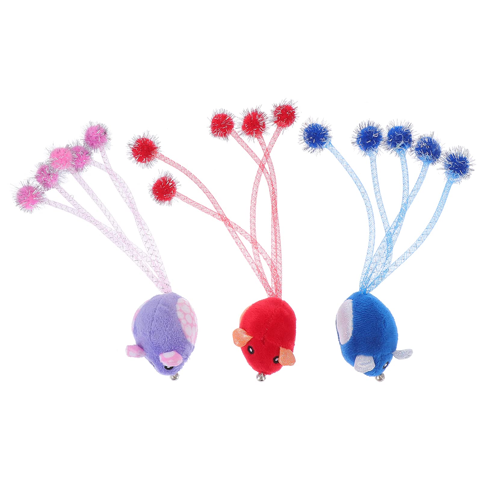 Balacoo 3-Piece Catnip Toys Set - Mouse-Shaped Chew Toys, Teaser Wand & Interactive Plush Toys for Kittens and Adult Cats - Perfect for Playtime, Training and Dental Health