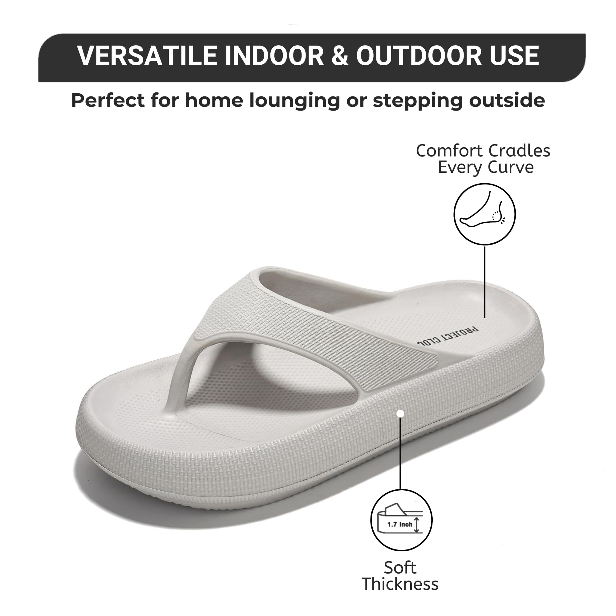 **Women's Non-Slip Water Sandals - Comfortable Recovery Flip Flops for Beach, Pool & Home | Pillow Cloud Slides for Relaxation & Post-Surgery Support**