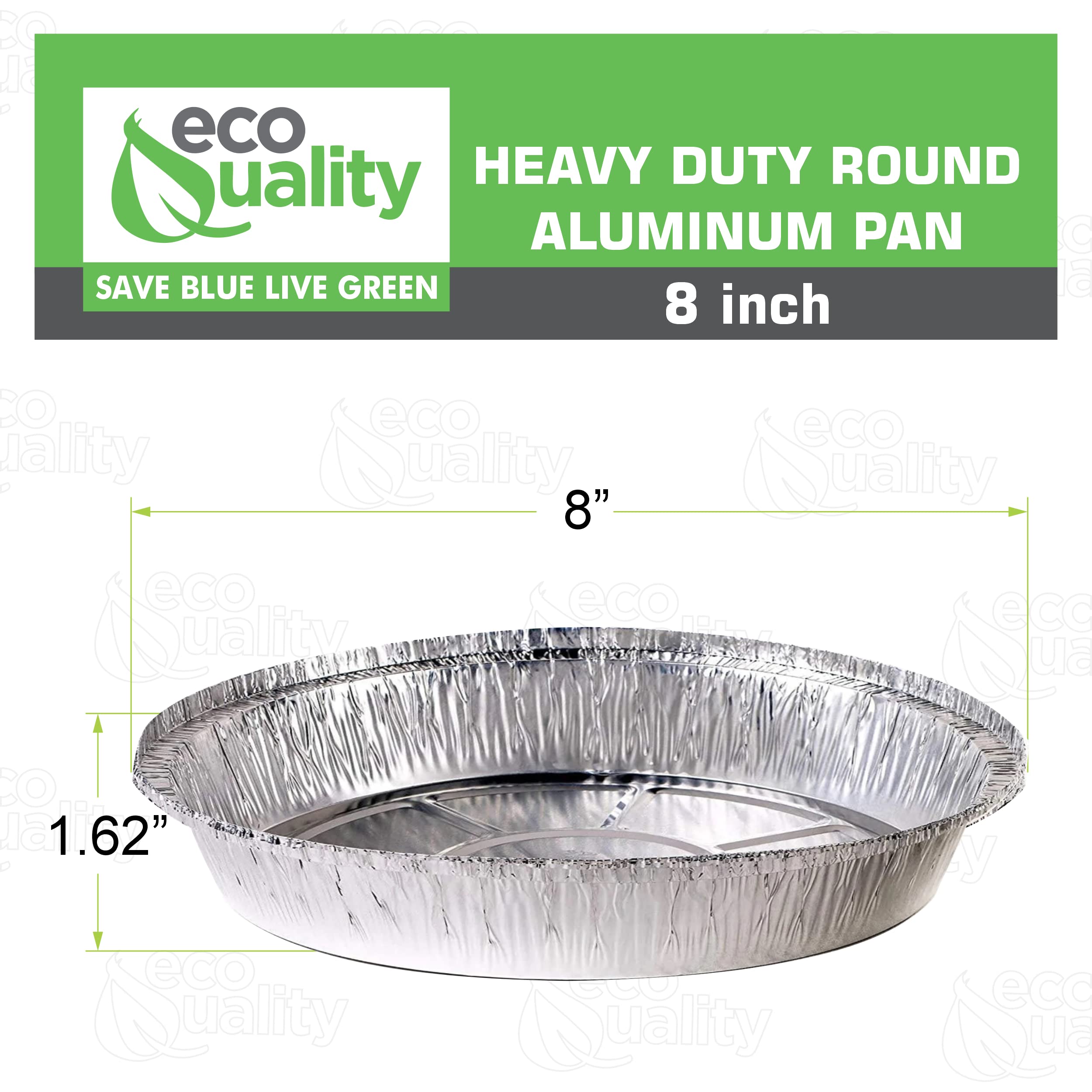 EcoQuality 400-Pack 8-Inch Disposable Round Aluminum Foil Pans - Premium Disposable Tin Containers for Baking, Cooking, Catering, Parties & Restaurants (Lid Not Included) - Perfect for Meal Prep, Takeout Food, BBQ, Picnics & Holiday Gatherings