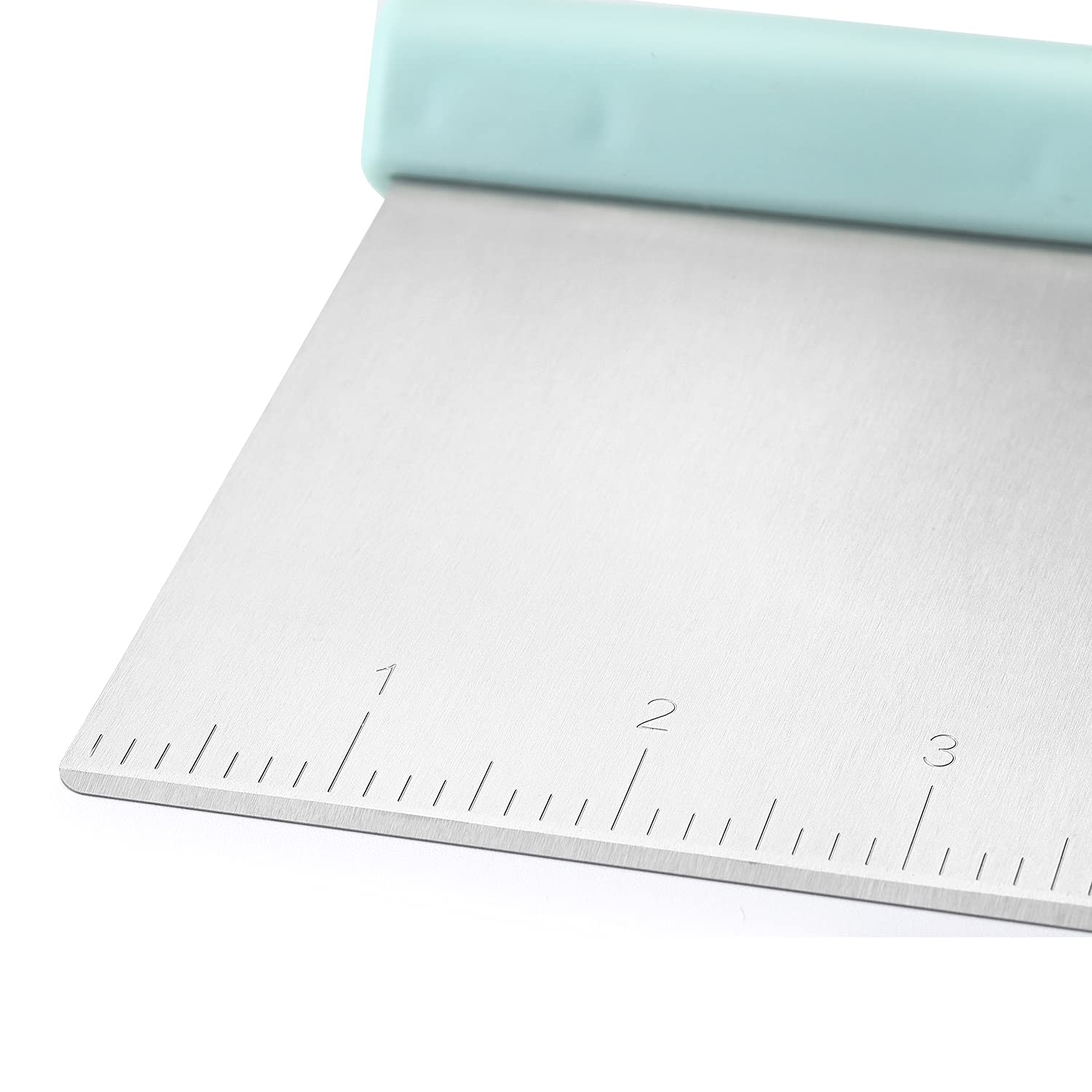 Spring Chef Stainless Steel Bench Scraper & Dough Cutter - Multi-Purpose Kitchen Tool for Baking Pizza, Bread, Pies - Pastry Scraper with Measurement Markings - Perfect for Home Bakers & Professional Chefs (Mint Green)
