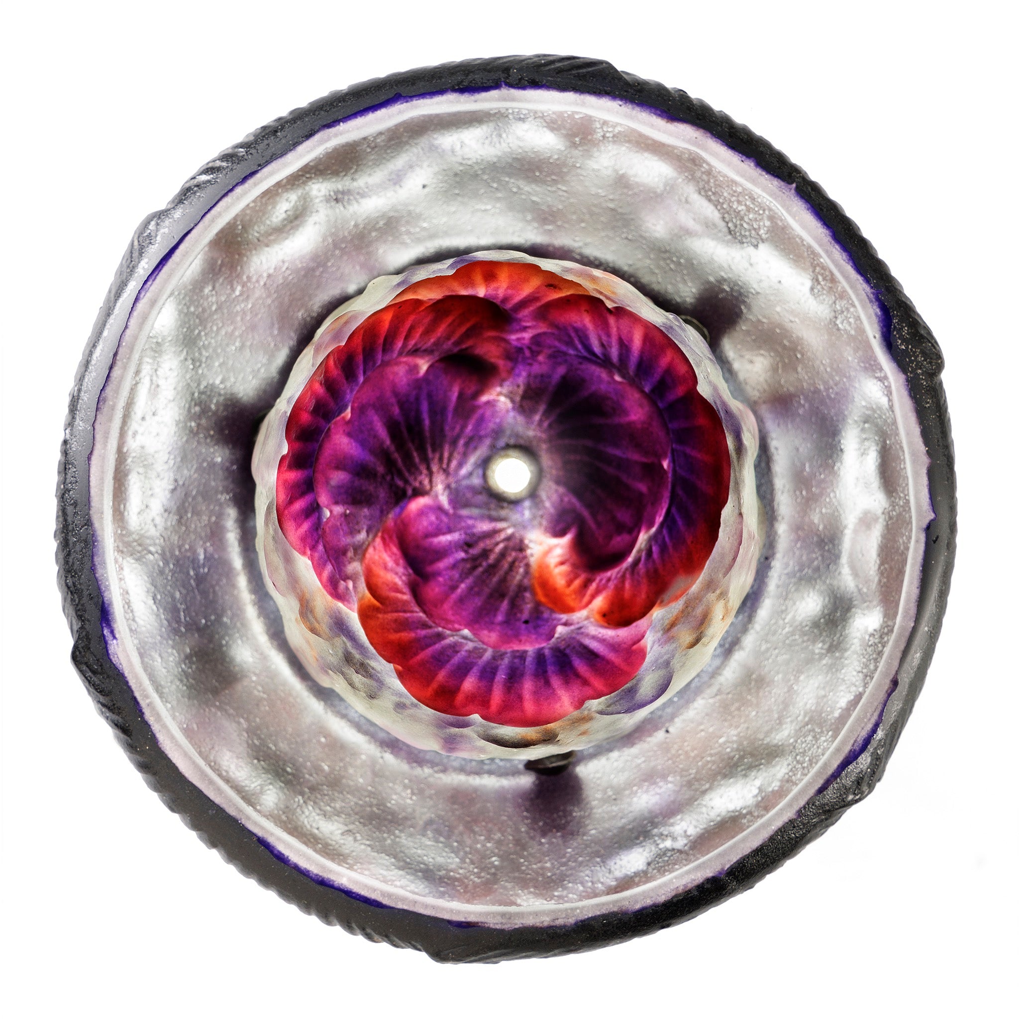 Gabriel Argy Rousseau Pâte de Verre Tropical Flowers Table Lamp - Handcrafted Glass Art Deco Lighting for Living Room, Bedroom & Office Decor