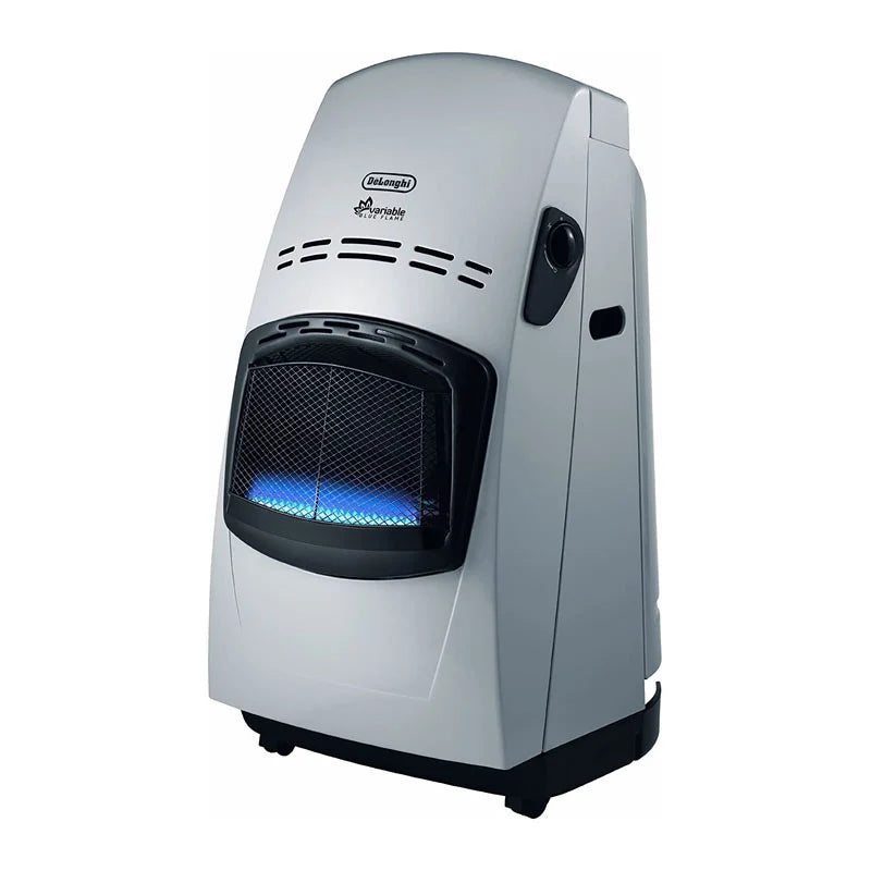 DeLonghi Blue Flame Gas Heater - Portable Indoor & Outdoor Propane Heater for Home, Garage, Patio - Efficient & Safe Heating Solution