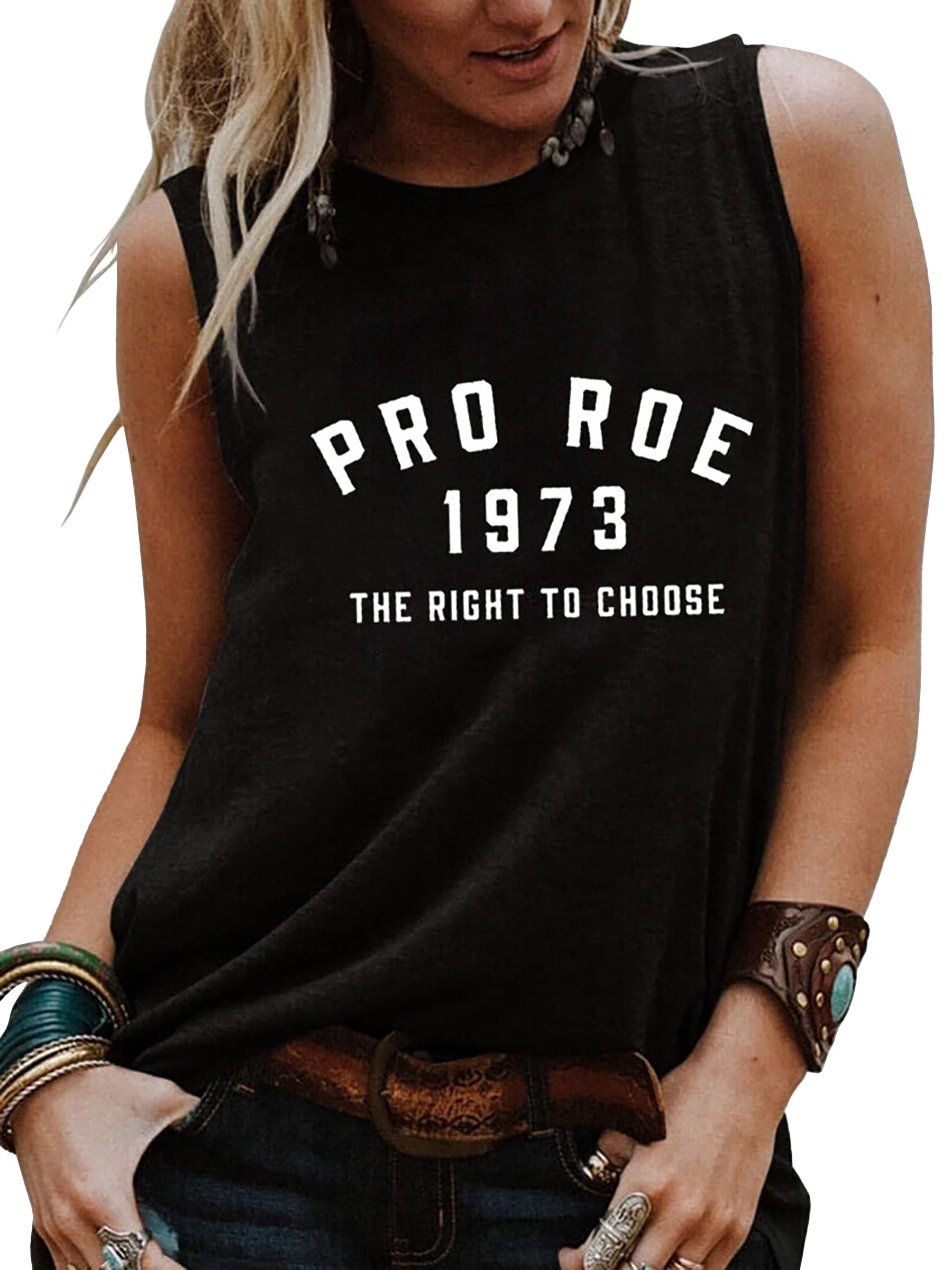 Pro Roe 1973 Feminist Tank Top - Women's Sleeveless T-Shirt for Women's Rights & Body Autonomy - Perfect for Protests, Rallies & Everyday Activism