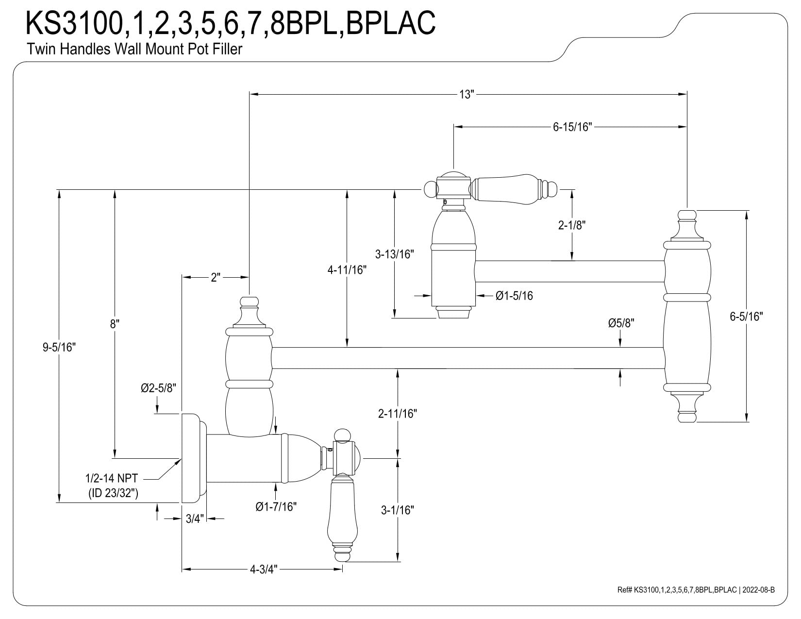 Kingston Brass KS3101BPL Bel-Air 13