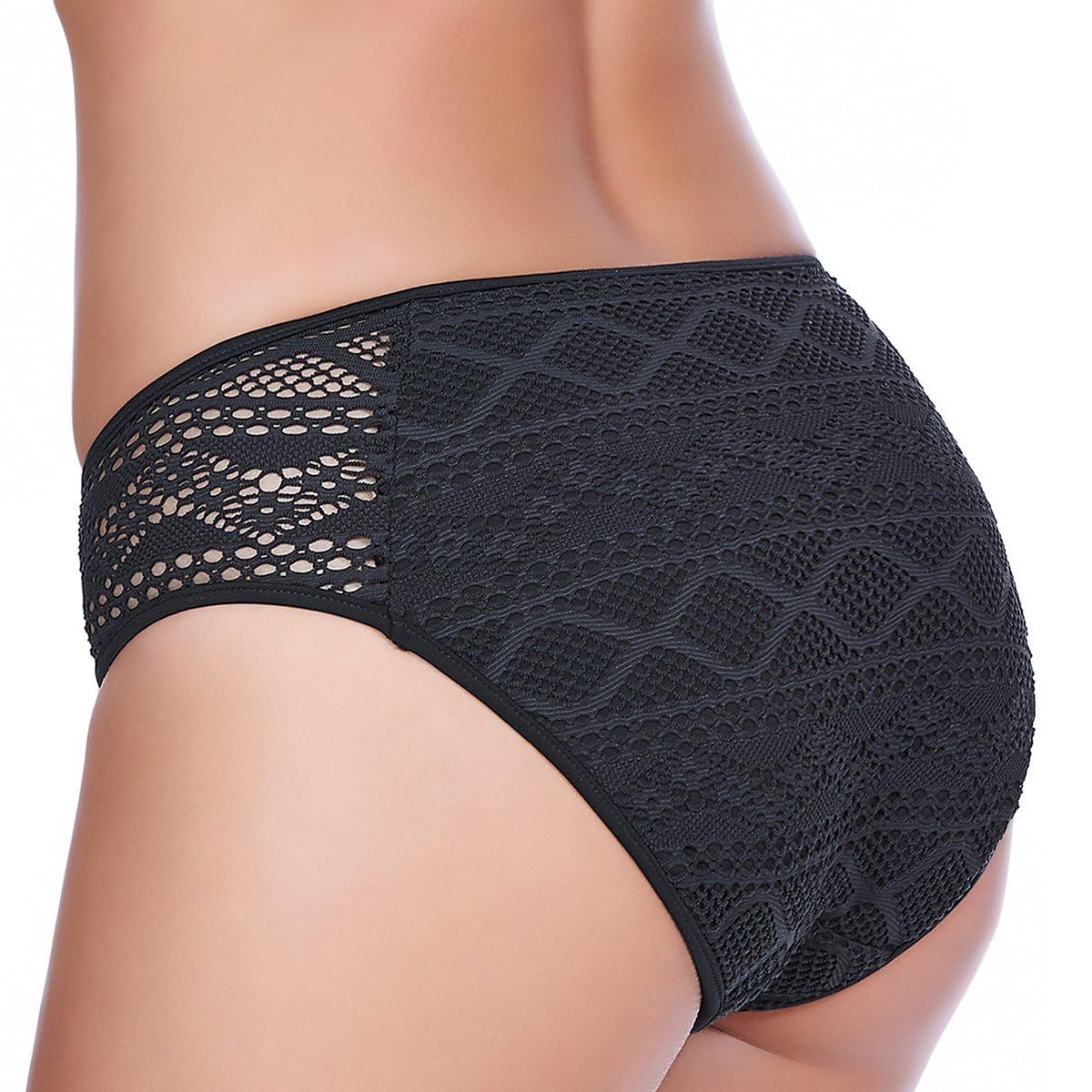 Freya Women's Standard Sundance Crochet Hipster Swim Brief Bikini Bottom - High Waisted Retro Swimwear for Beach & Pool (3976) | Perfect for Vacation, Summer Getaways & Swim Parties