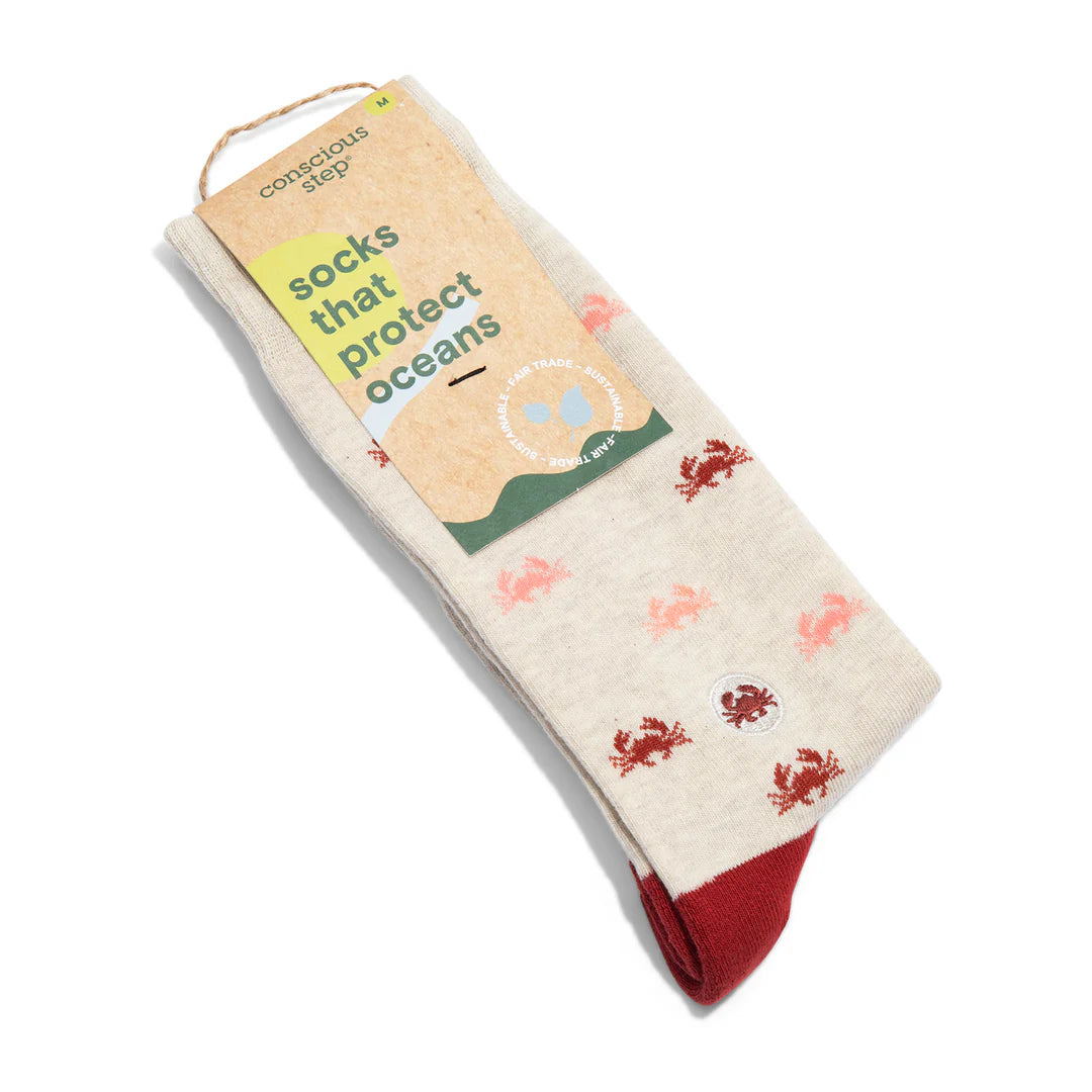 Conscious Step Eco-Friendly Socks for Ocean Conservation - Protect Marine Life Like Crabs | Perfect for Beach Lovers & Environmental Activists