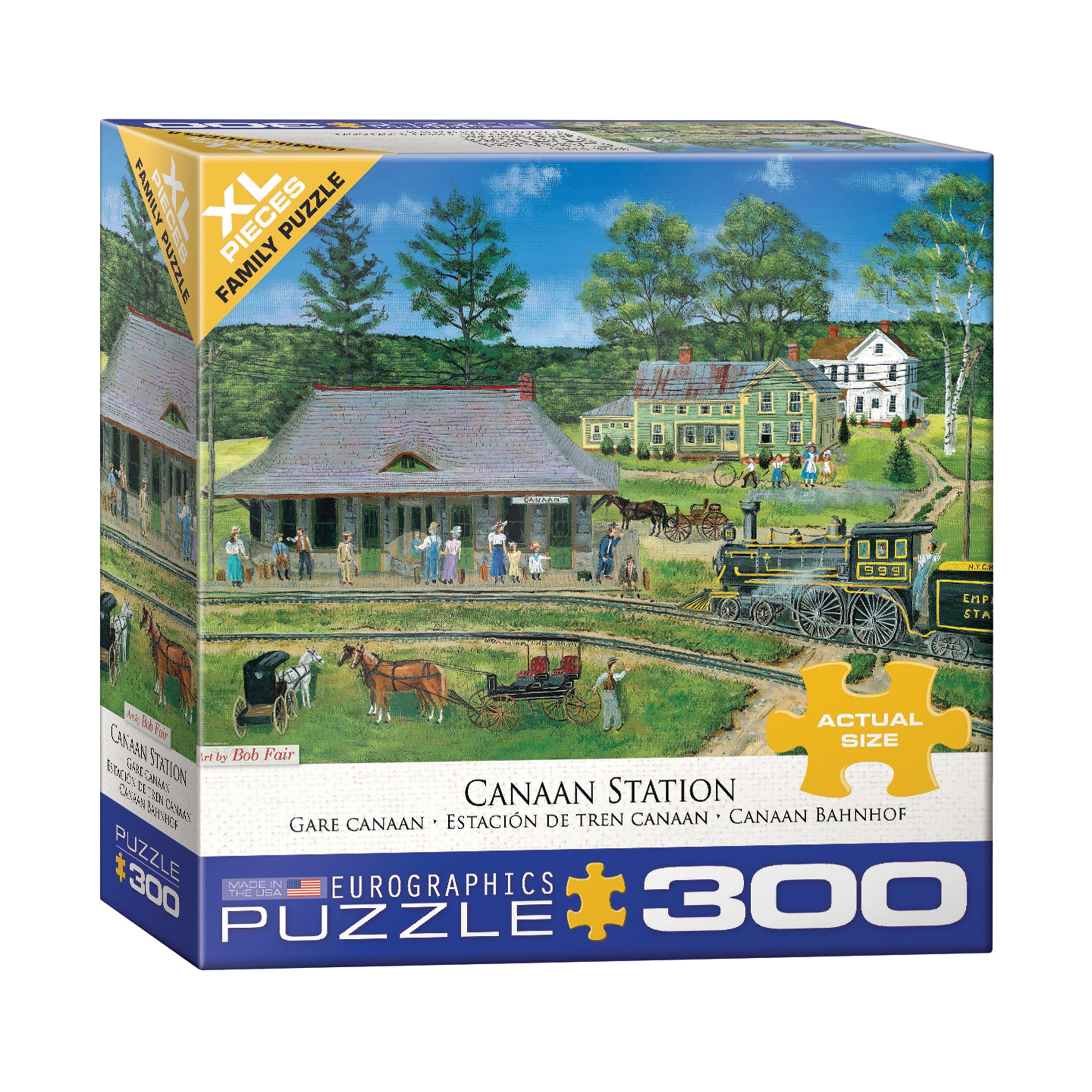 Bob Fair Canaan Station XL Jigsaw Puzzle 300 Pieces - Challenging Adult Puzzle for Relaxation & Home Decor