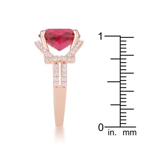 6.2ct Ruby & Cubic Zirconia Rose Gold Statement Ring for Women - Elegant Vintage Jewelry for Parties, Weddings & Special Occasions