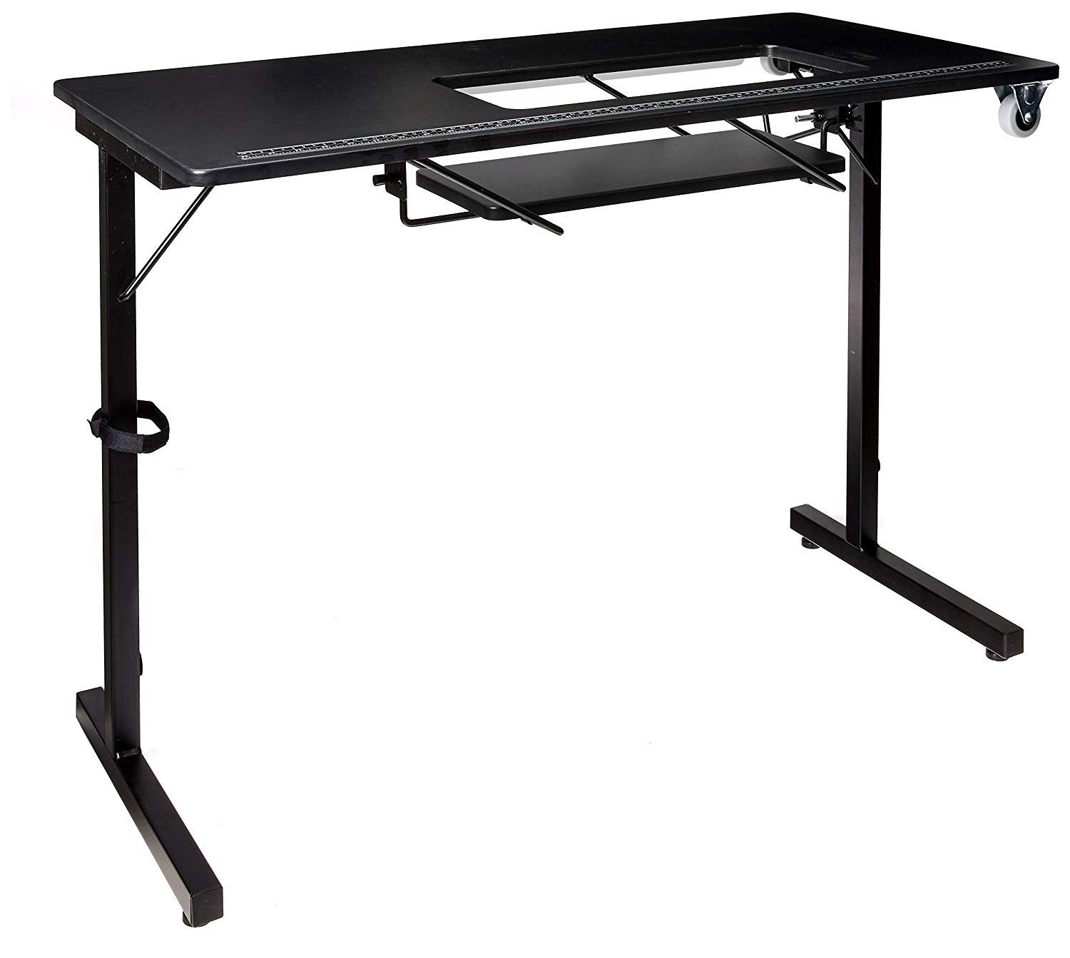 Portable Folding Sewing Table with Steel Legs - SewStation 101 by SewingRite | Compact & Sturdy Black Sewing Desk for Home, Office & Business | Ideal for Quilting, Dressmaking & Craft Projects