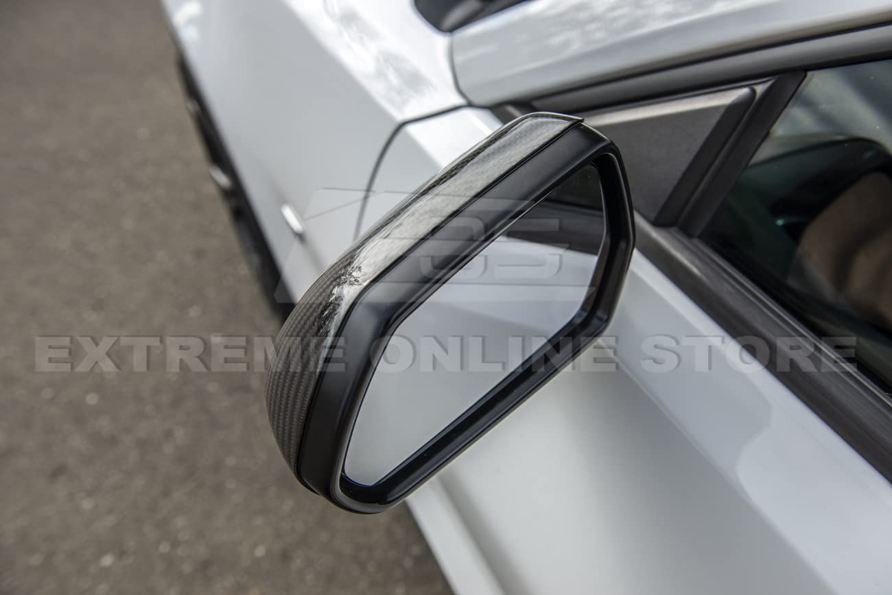 2016-2022 Chevrolet Camaro Carbon Fiber Mirror Covers - OEM Style Replacement Pair | Durable Side Mirror Protectors for Enhanced Style & Protection | Perfect for Car Enthusiasts & Auto Shows