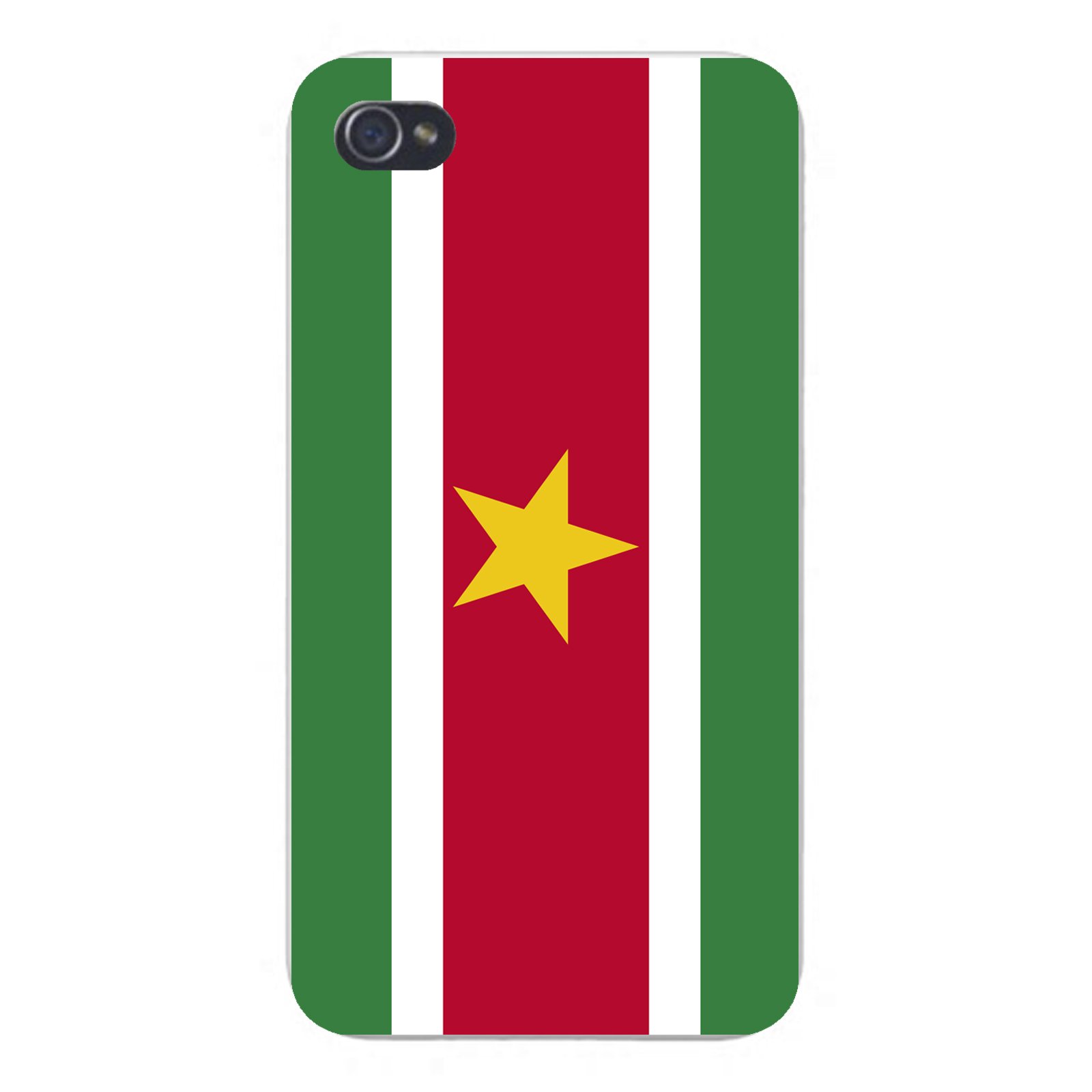 Custom Apple iPhone 5/5S Case - White Plastic Snap-On Cover with Suriname National Flag Design - Perfect for Travel, Gifts & Patriotic Pride