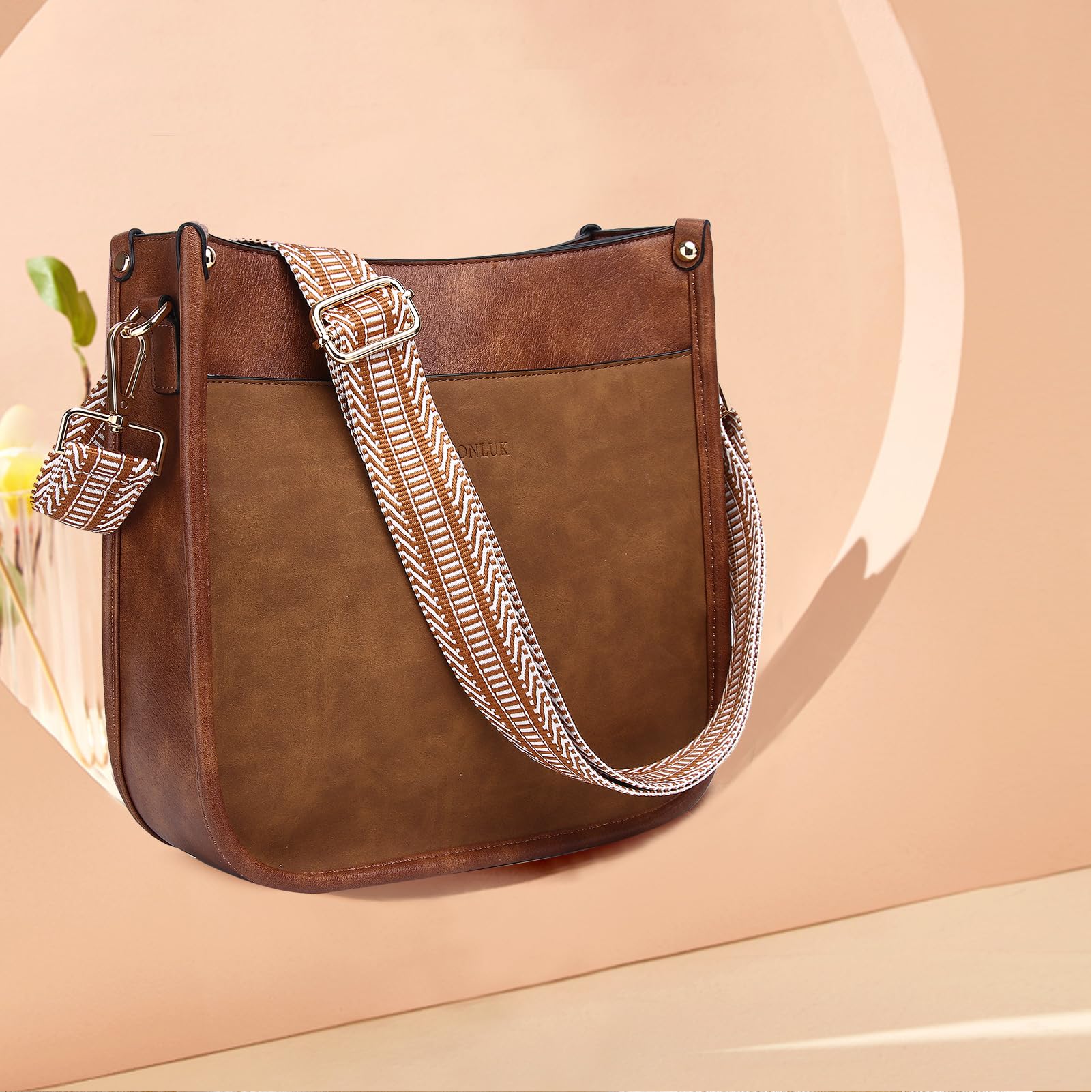 Stylish Vegan Leather Crossbody Bag for Women - Adjustable Guitar Strap Shoulder Purse with 2PCS Straps | Perfect for Daily Use, Travel & Shopping