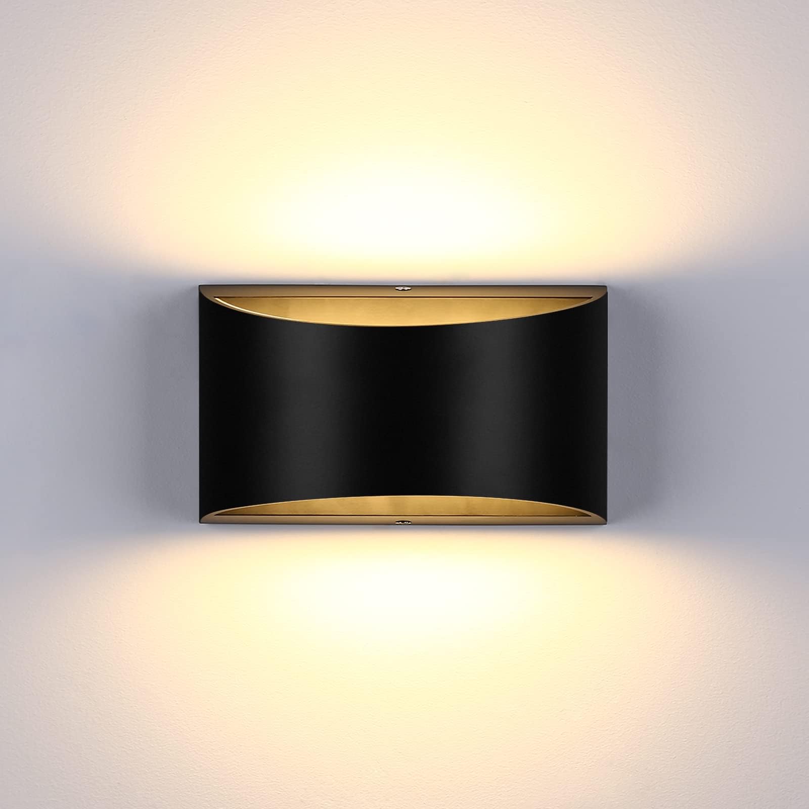 Lightess LED Wall Sconce - Dimmable 12W Modern Lighting for Hallway, Living Room & Bedroom - Warm White Ambience