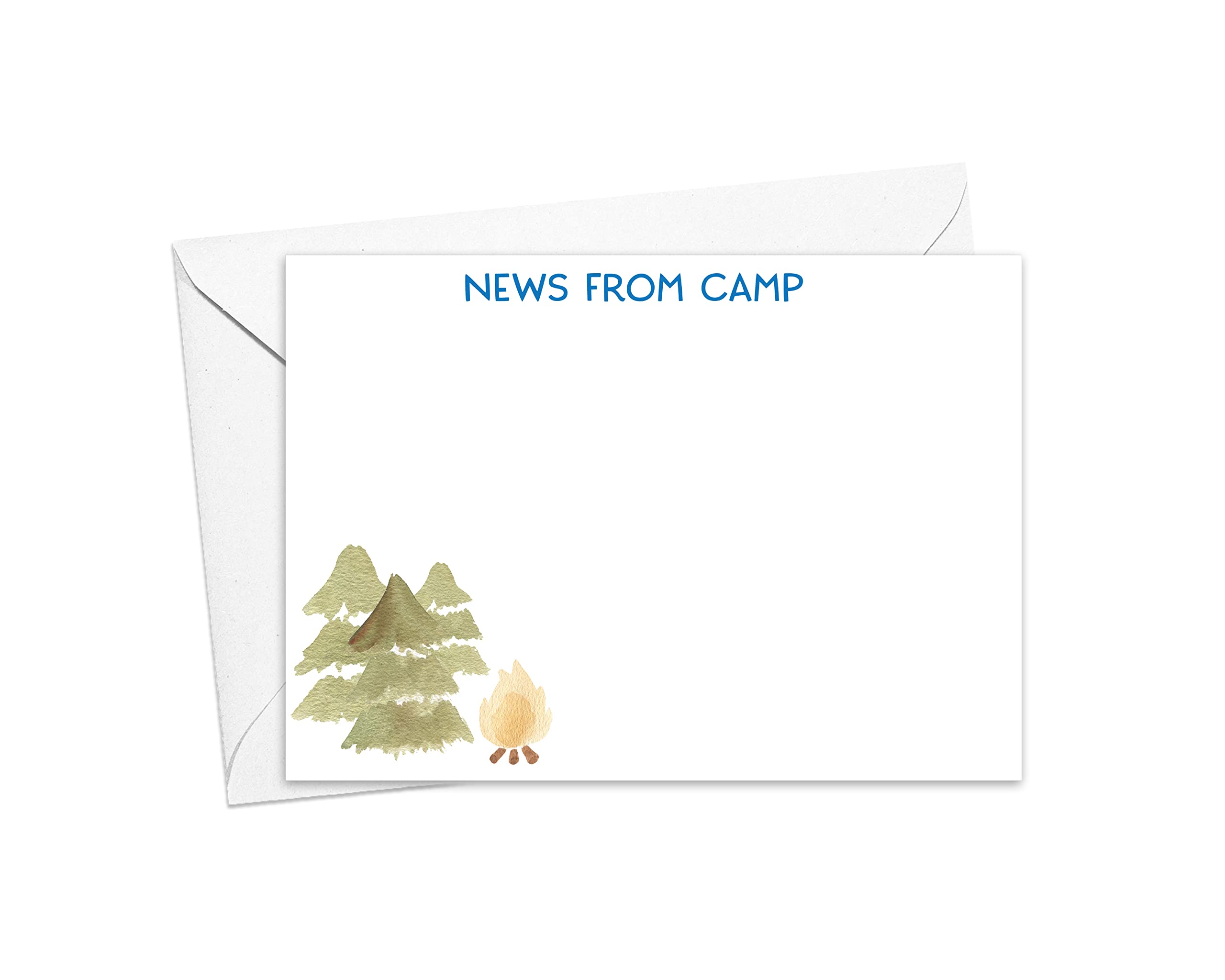 Camp FLAT Greeting Cards for Kids - 22-Pack Stationery Set with Envelopes for Boys & Girls at Sleepaway Camp | Perfect for Summer Camp Letters, Friendship Notes & Homesick Messages