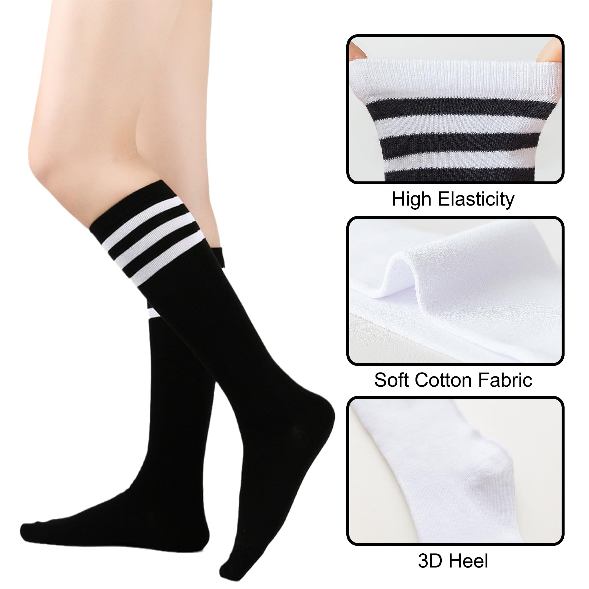 UTTPLL Women's Knee High Athletic Socks - Running & Outdoor Sports