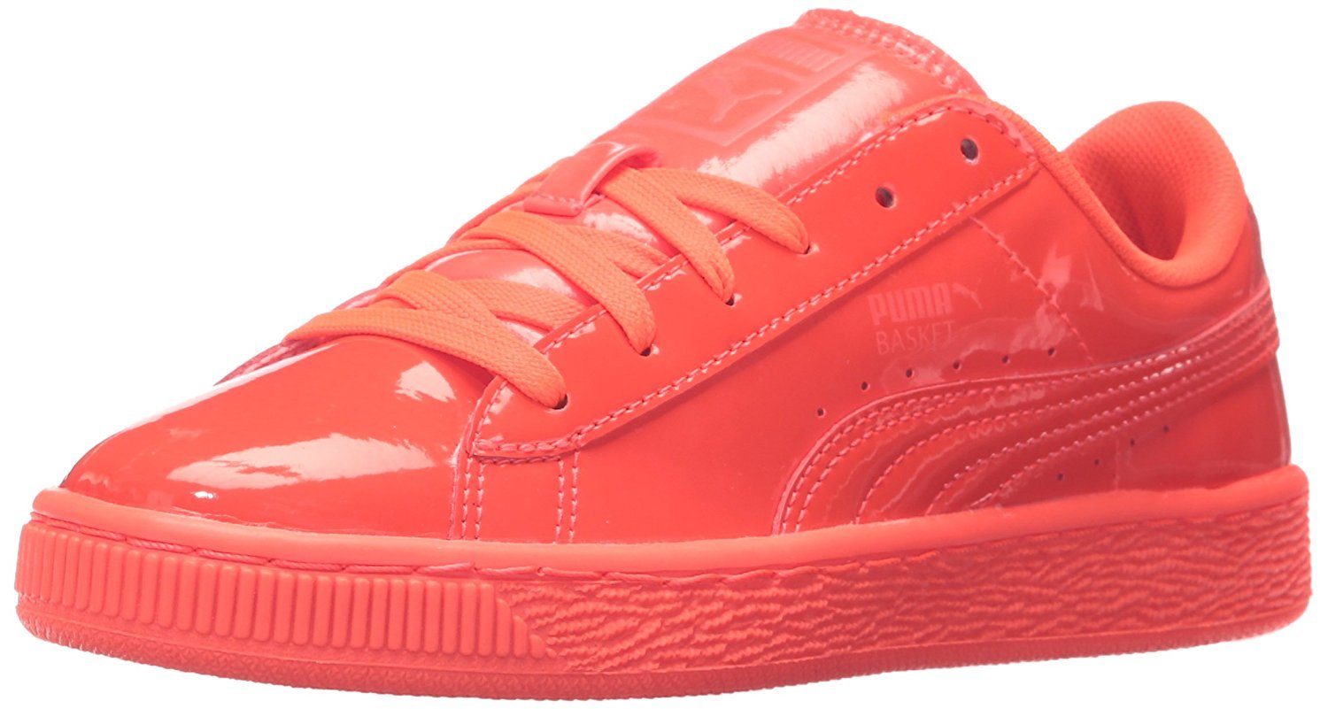 PUMA Basket Classic Patent PS Sneakers for Men & Women - Stylish White Leather Low-Top Casual Shoes for Running, Walking & Everyday Wear