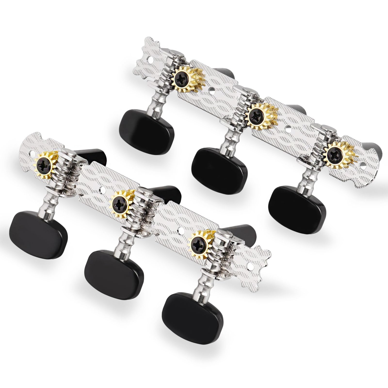 Mr.Power 6-String Classical Guitar Tuners with Screwdriver - Precision Tuning Pegs & Keys for Guitarists, Musicians & Music Lovers (Black Button) | Perfect for Acoustic Guitar Maintenance, Studio Recording & Live Performances