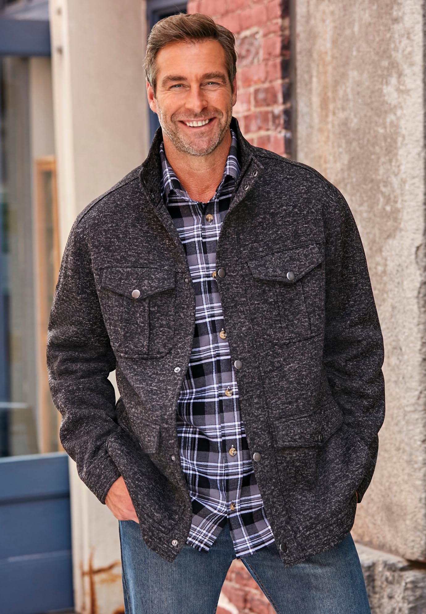 KingSize Men's Big & Tall Fleece Jacket with Multiple Pockets - Warm & Comfortable Winter Outerwear for Casual Wear & Outdoor Activities